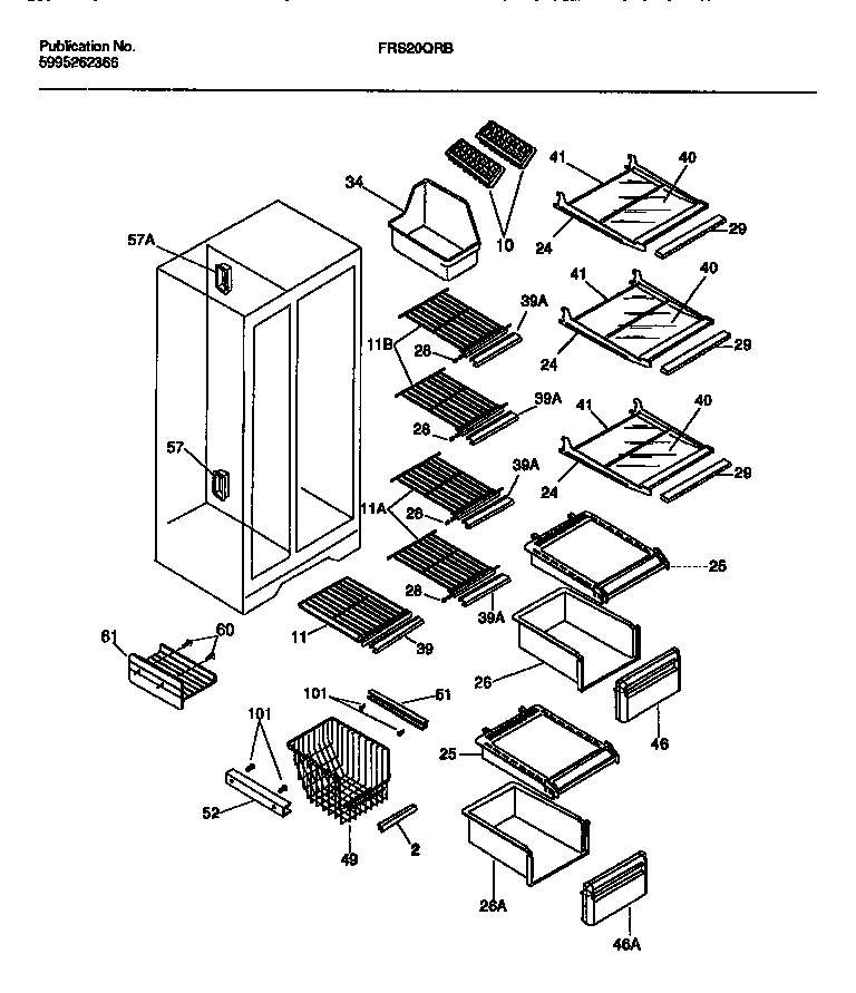 05 - SHELVES, WATER TANK, 3-DOOR MULLION