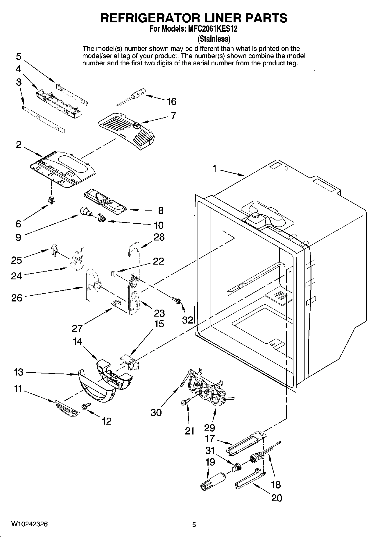 03 - REFRIGERATOR LINER PARTS