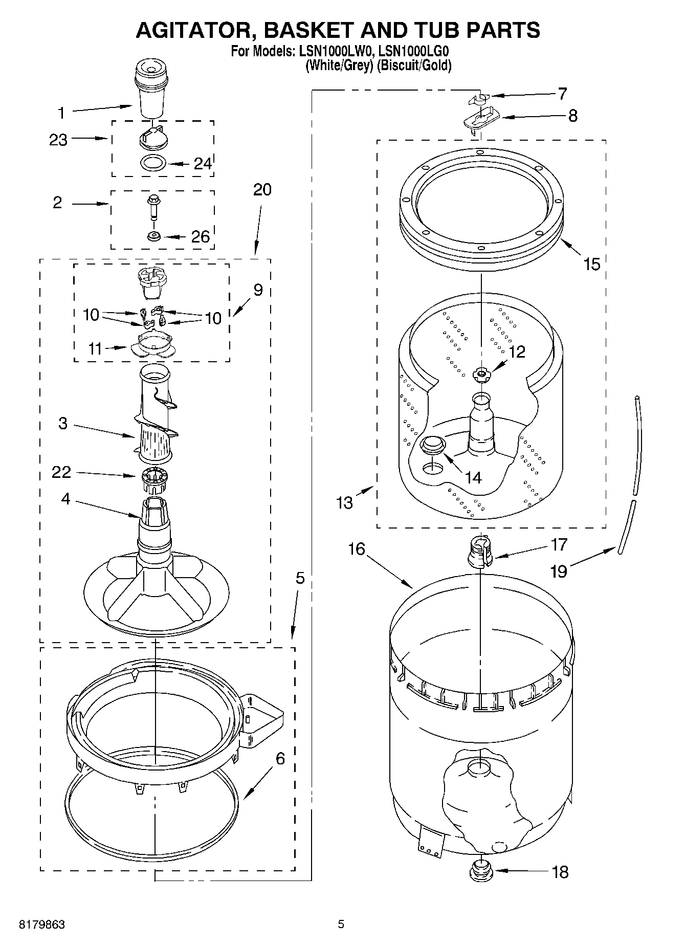 03 - AGITATOR, BASKET AND TUB