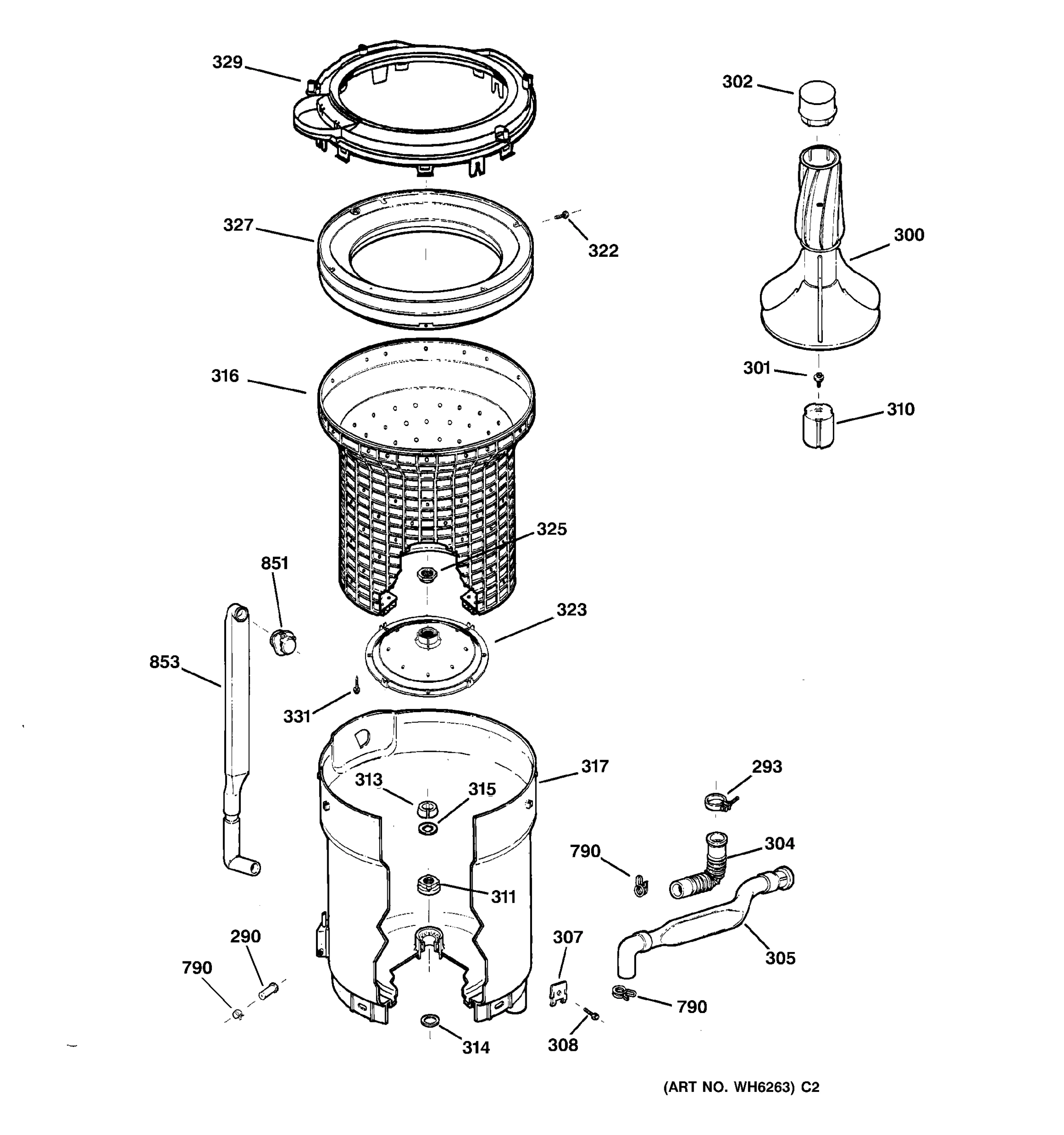 TUB, BASKET & AGITATOR