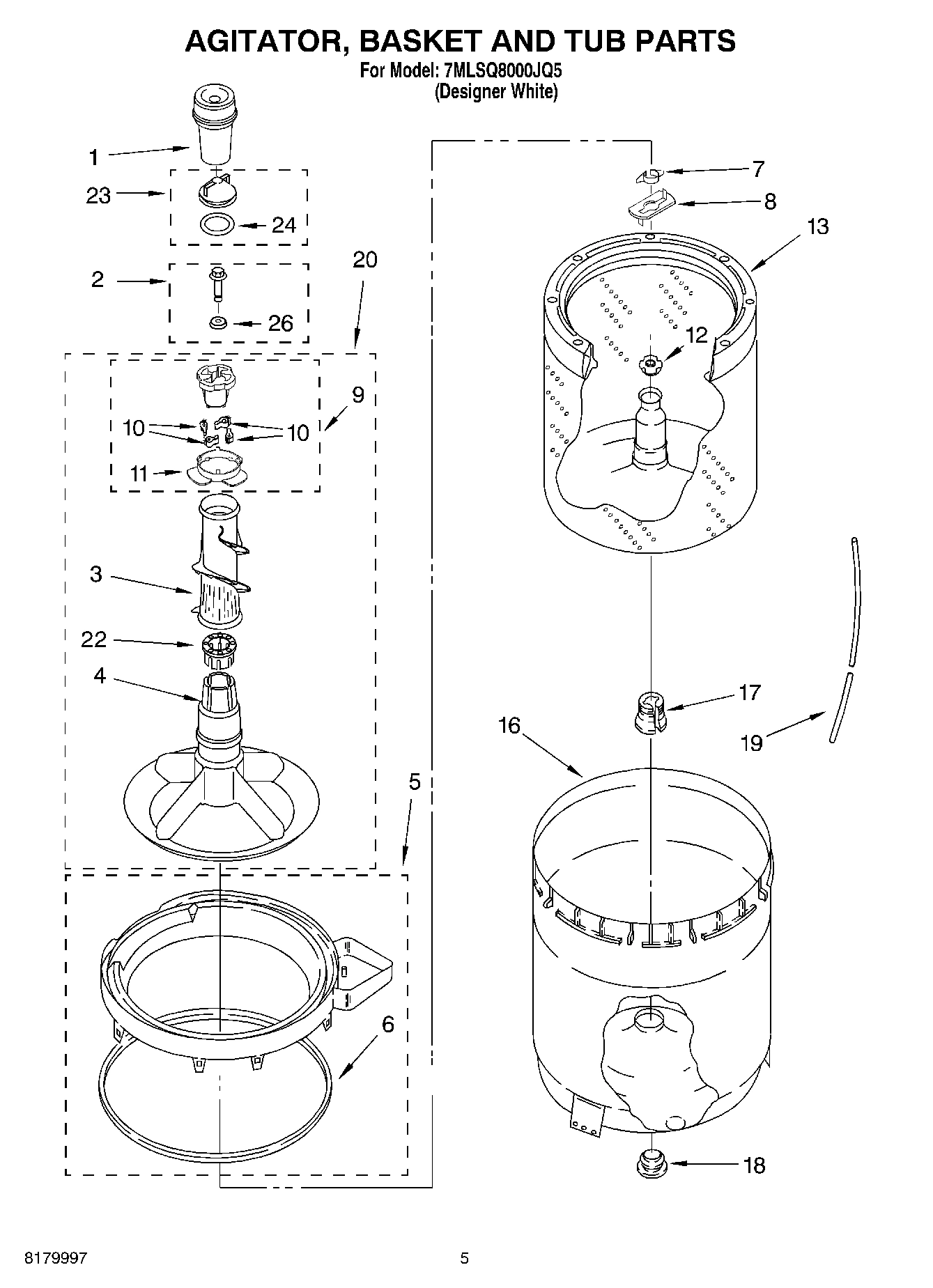 03 - AGITATOR, BASKET AND TUB PARTS