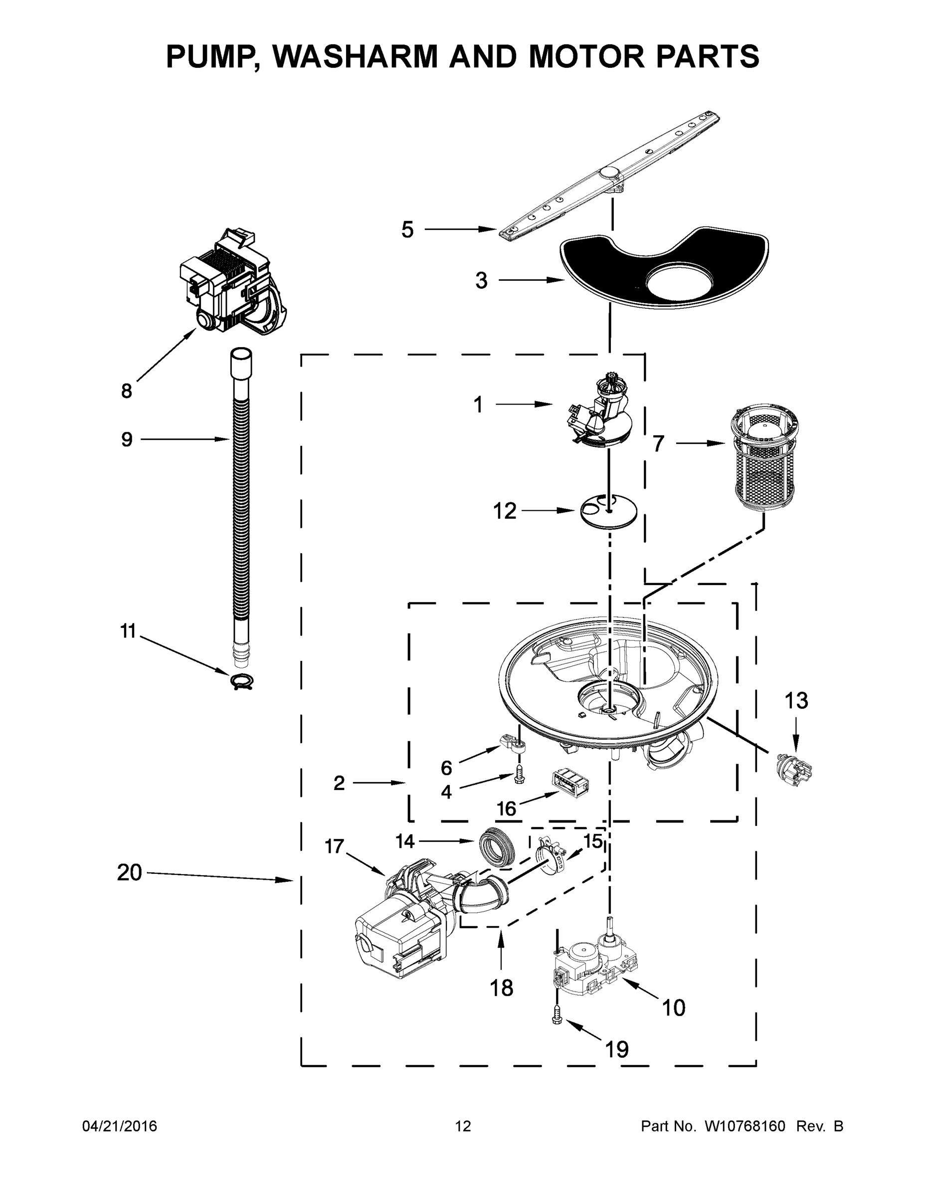 07 - PUMP, WASHARM AND MOTOR PARTS
