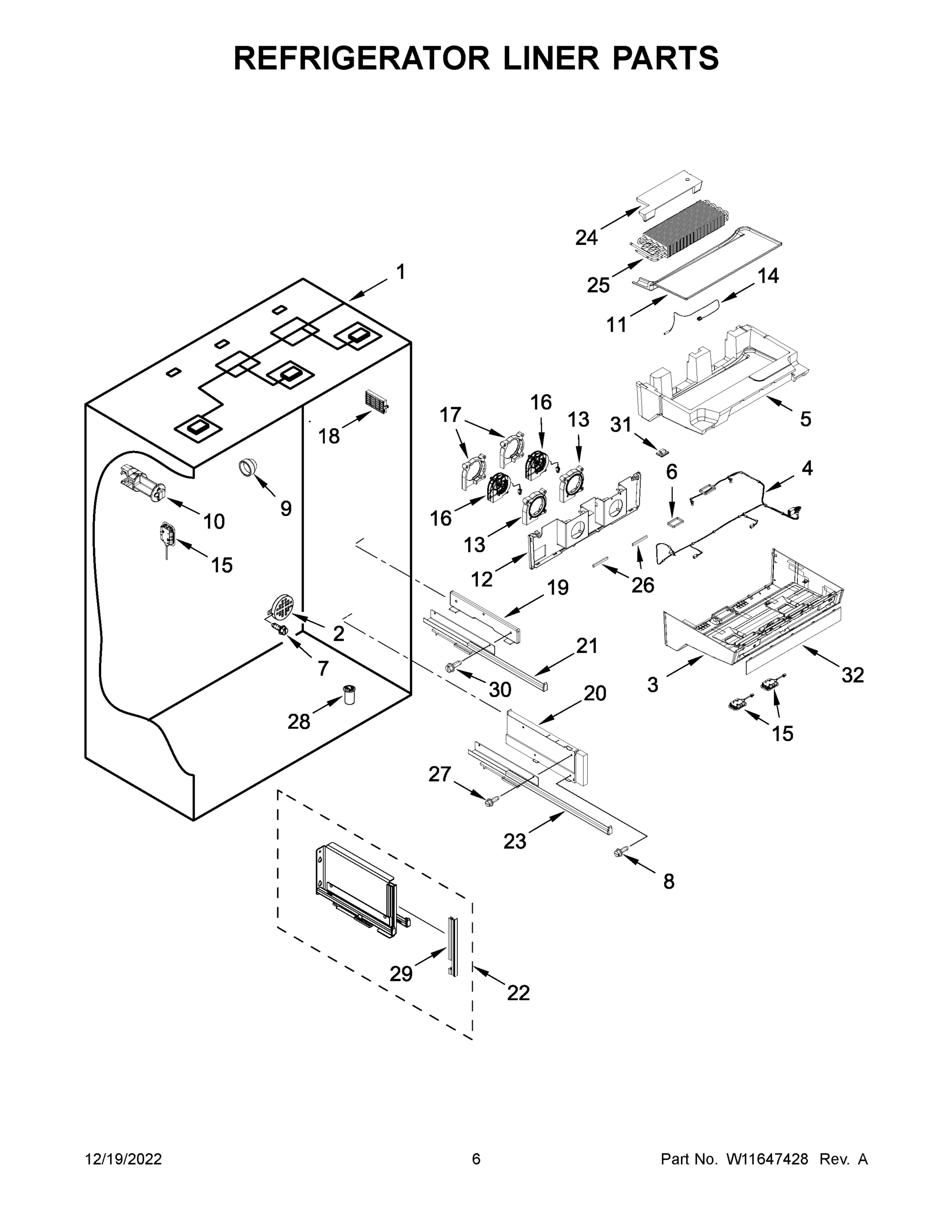 04 - REFRIGERATOR LINER PARTS