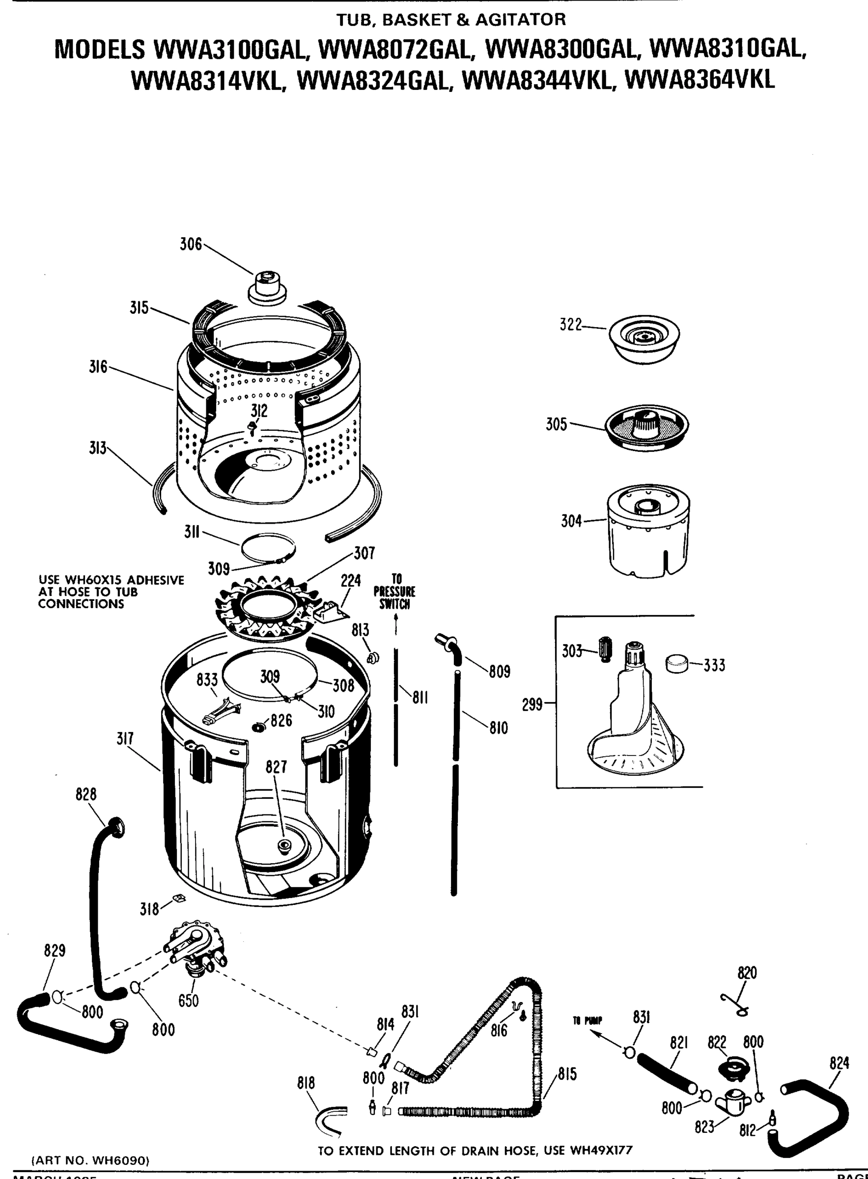 TUB, BASKET & AGITATOR