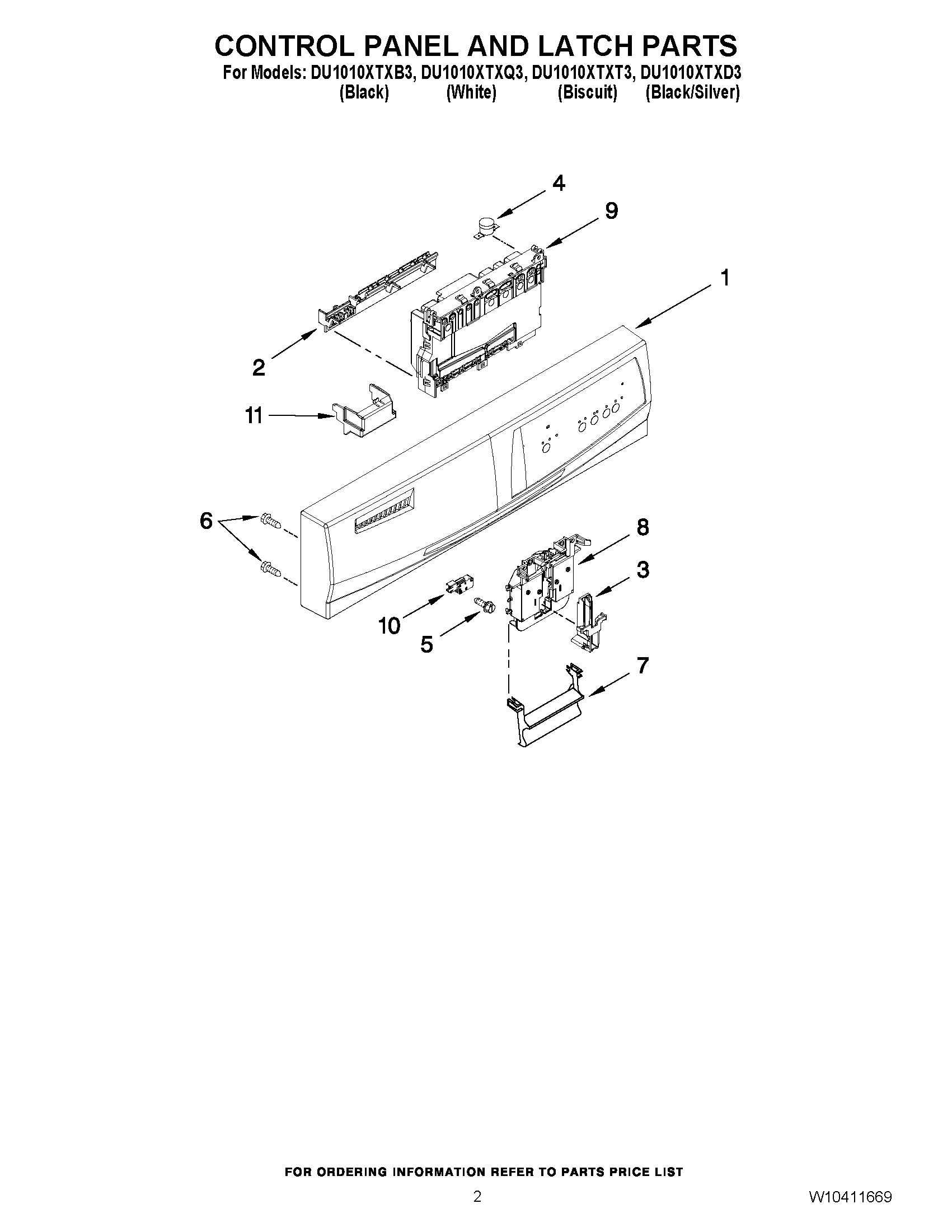 02 - CONTROL PANEL AND LATCH PARTS