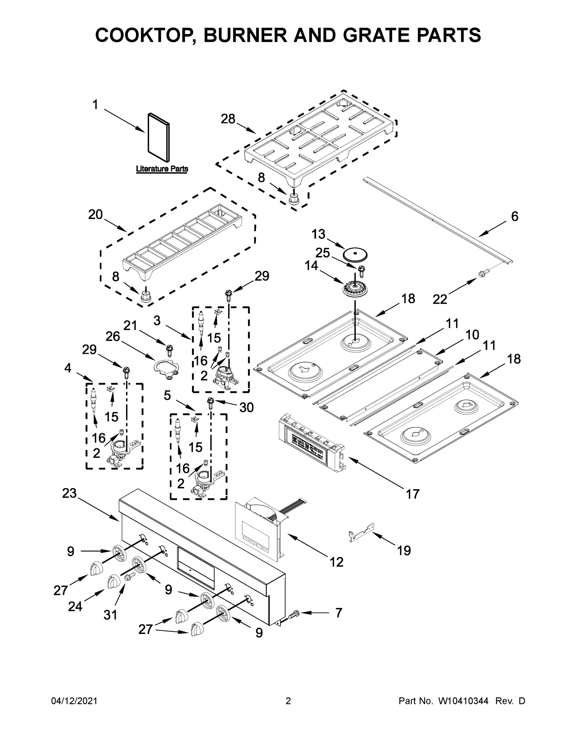 02 - COOKTOP, BURNER AND GRATE PARTS