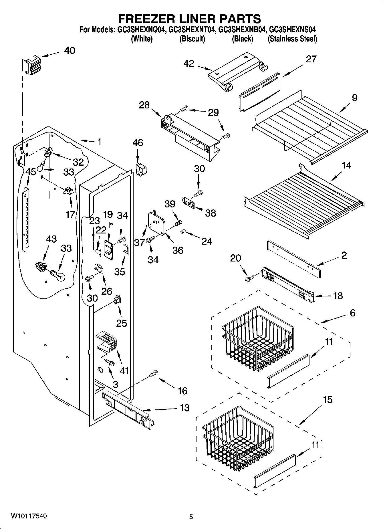 04 - FREEZER LINER PARTS