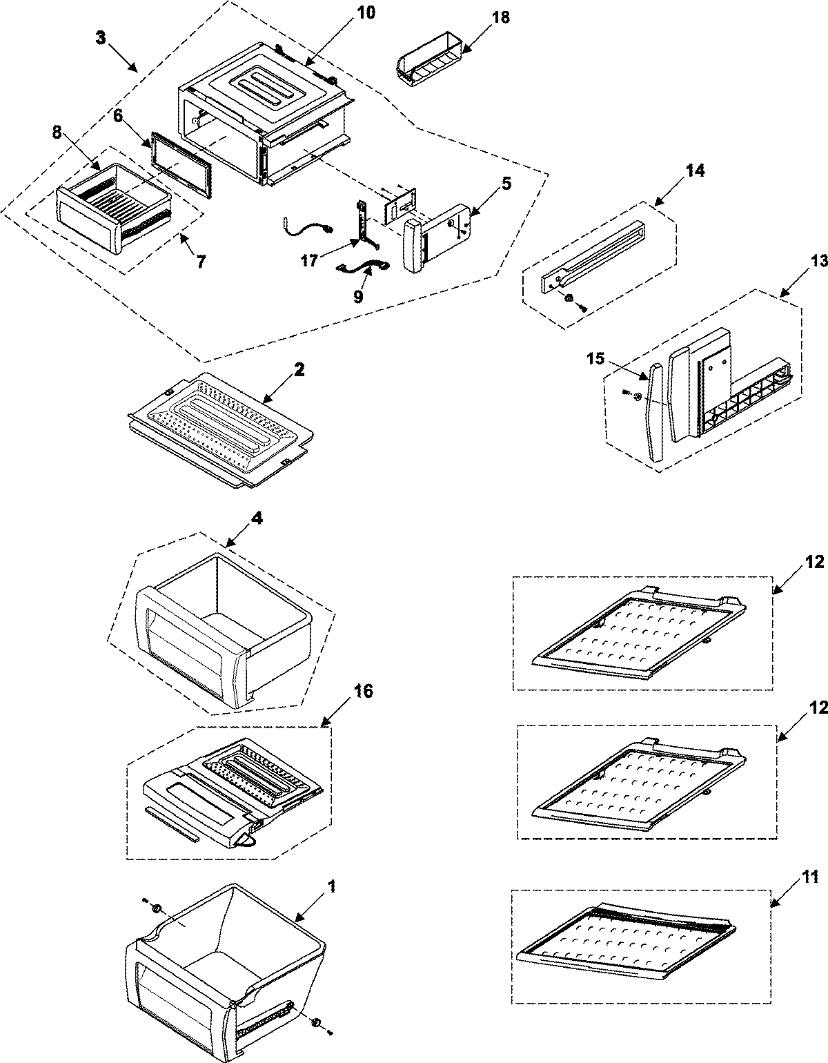 12 - REFRIGERATOR SHELVES