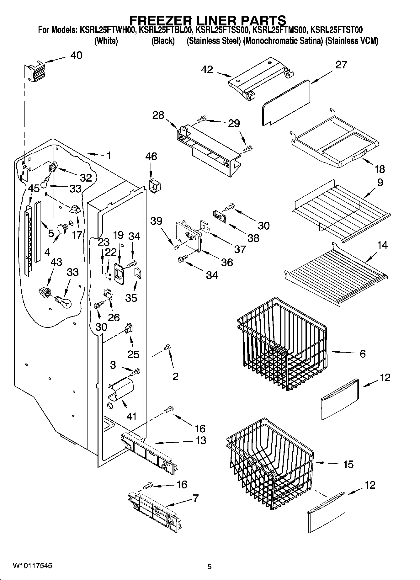 04 - FREEZER LINER PARTS