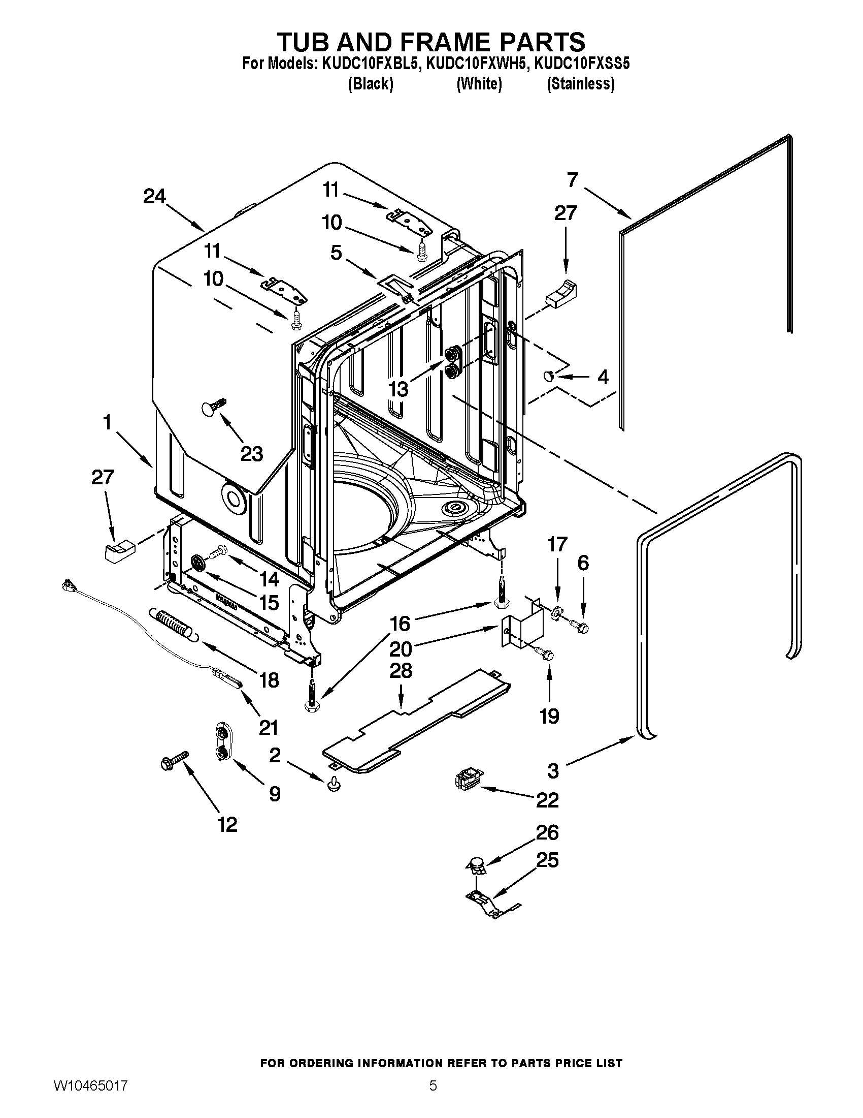 05 - TUB AND FRAME PARTS