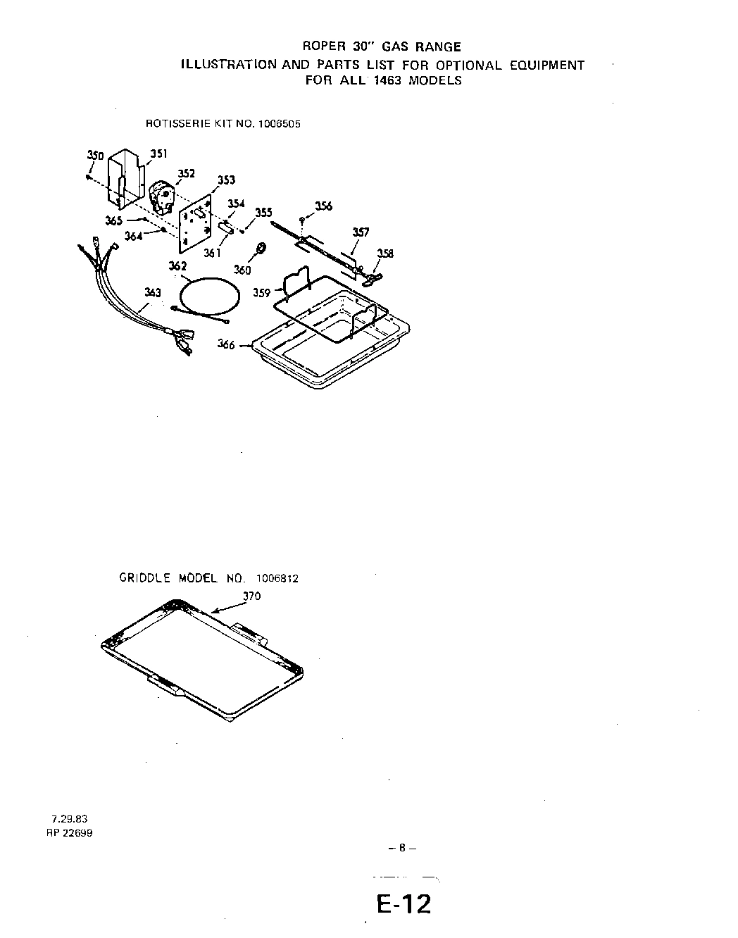 08 - ROTISSERIE KIT, GRIDDLE