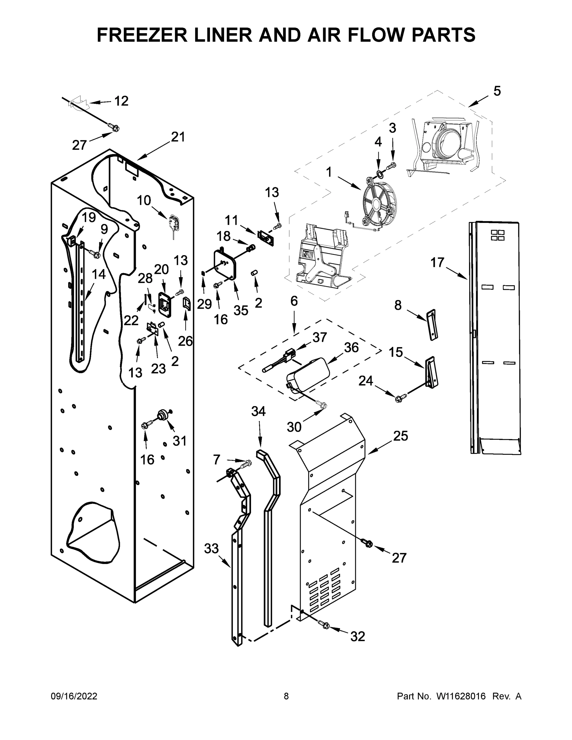05 - FREEZER LINER AND AIR FLOW PARTS