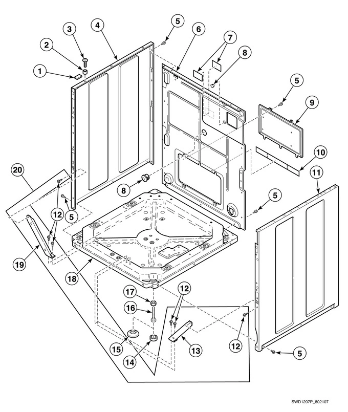 Washer Base, Panels And Rear Panel