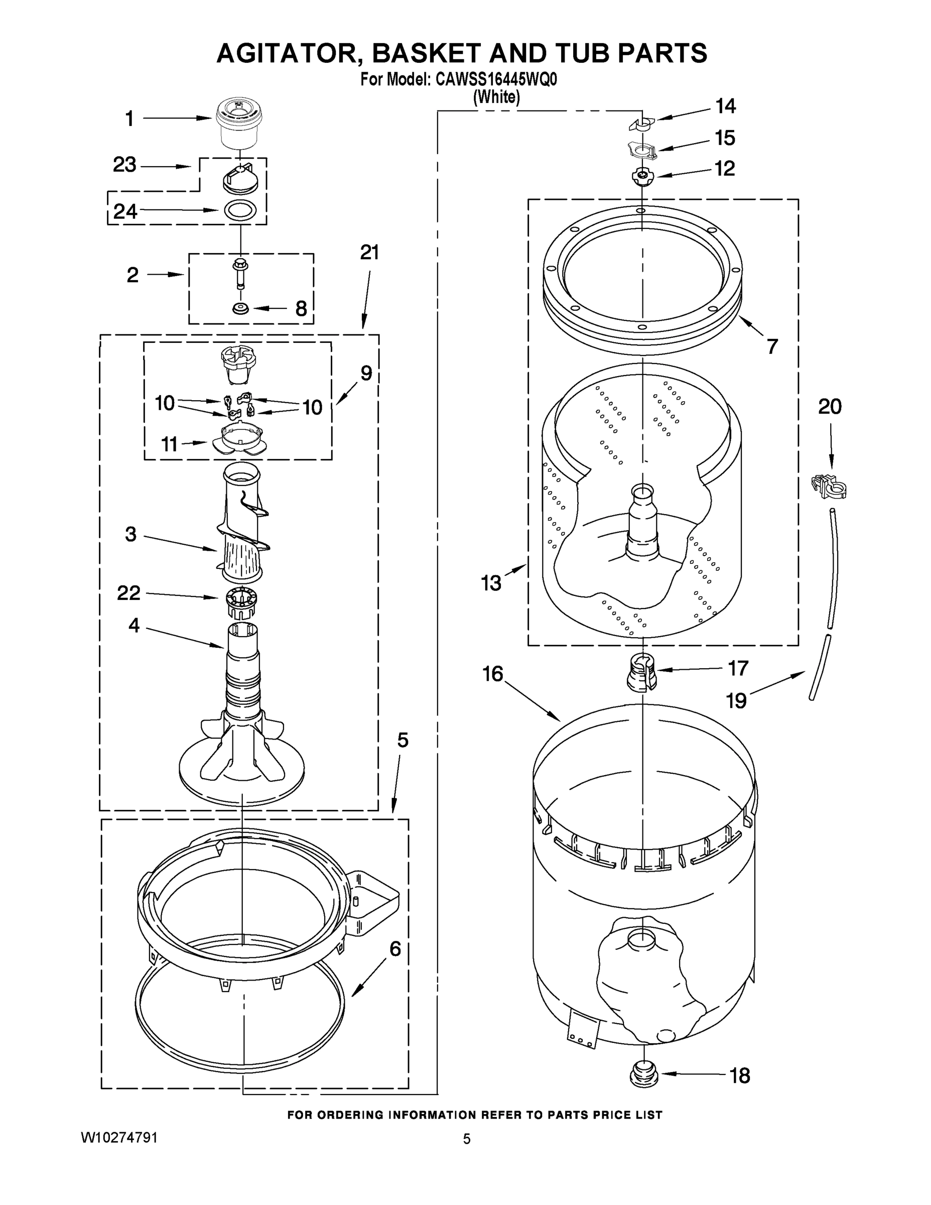 03 - AGITATOR, BASKET AND TUB PARTS