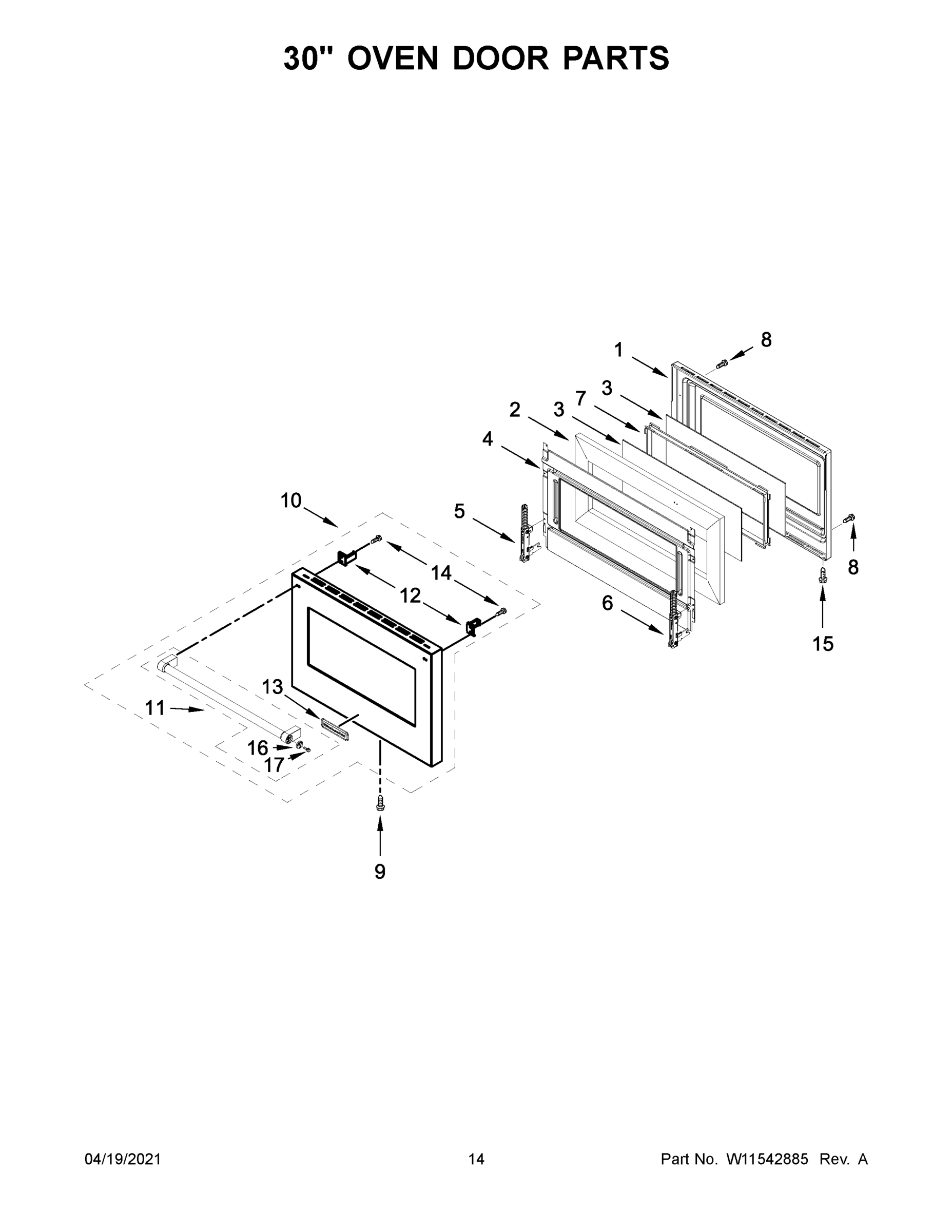 08 - 30" OVEN DOOR PARTS
