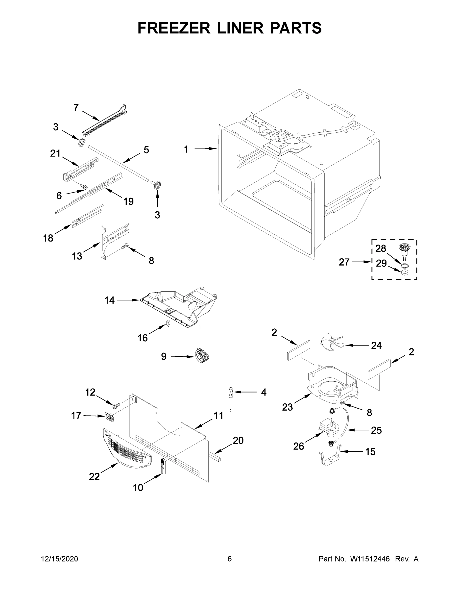 04 - FREEZER LINER PARTS