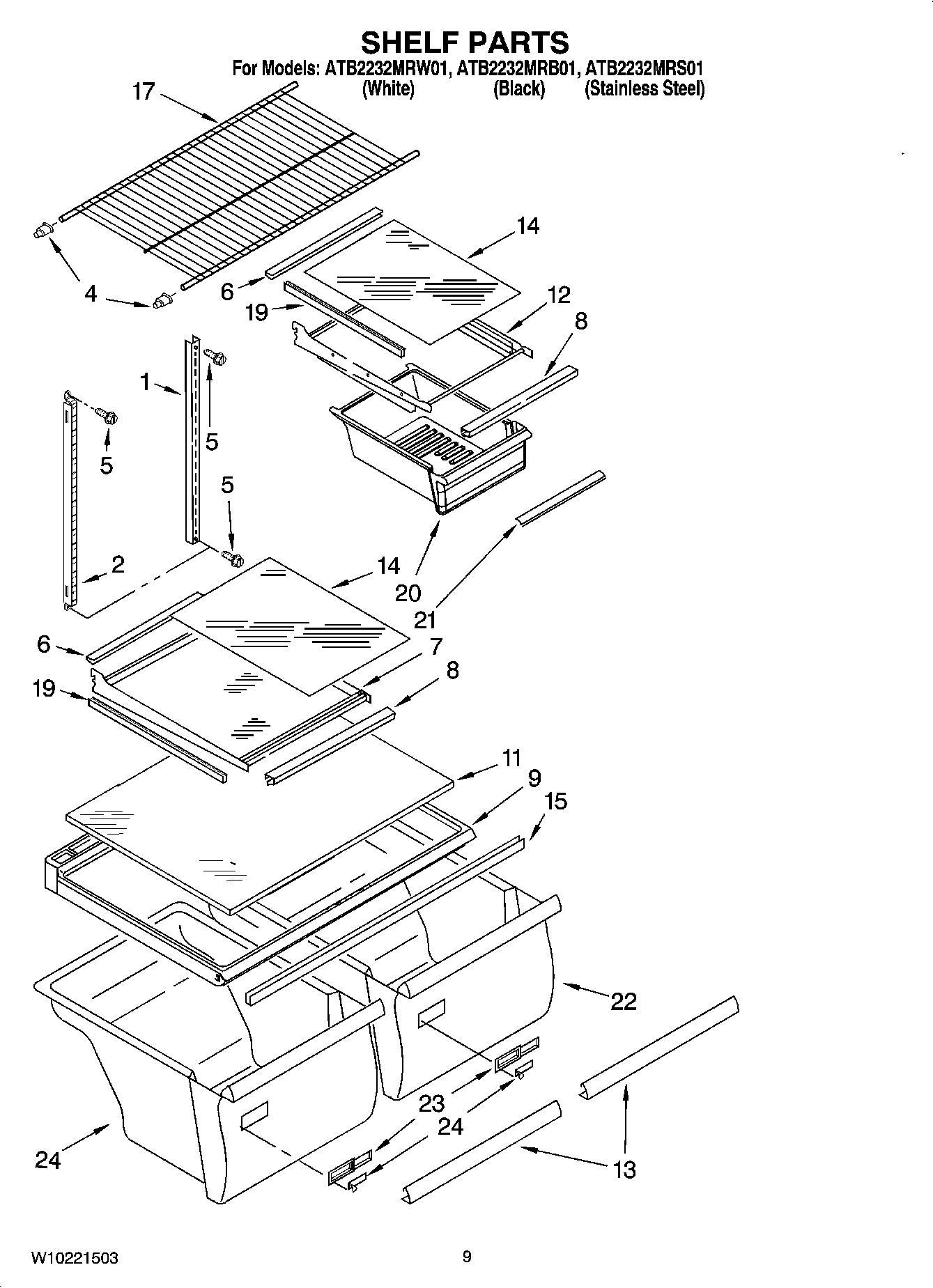 05 - SHELF PARTS, OPTIONAL PARTS (NOT INCLUDED)