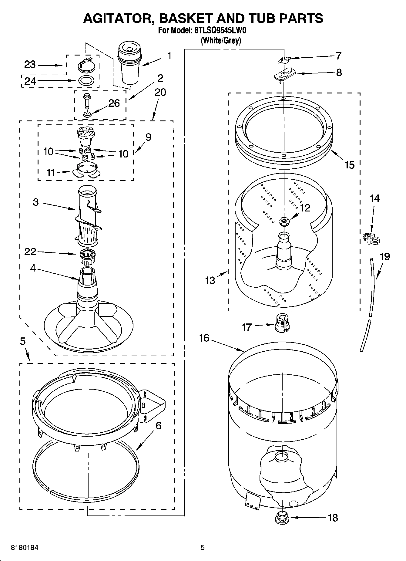 03 - AGITATOR, BASKET AND TUB PARTS