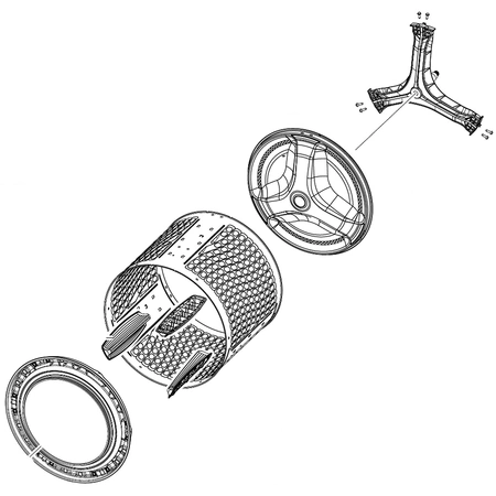 DC97-21747A Samsung Drum Assembly WF8000R 580