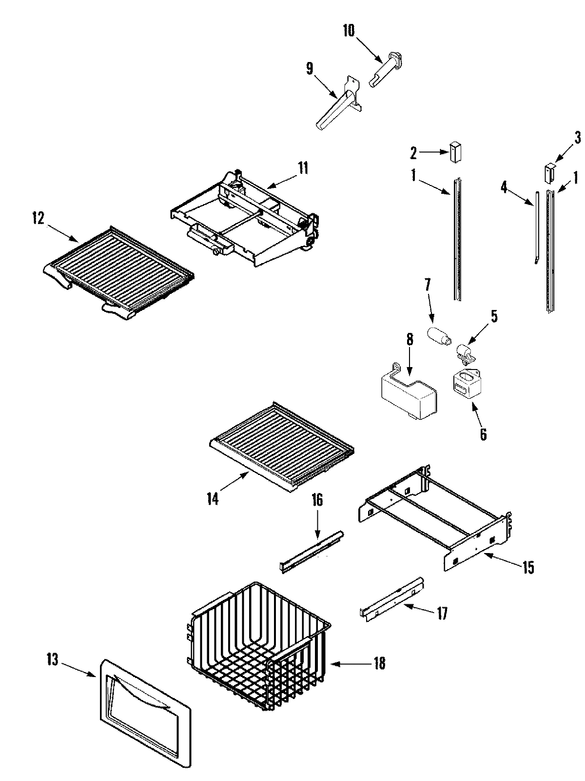 11 - SHELVES & ACCESSORIES (FREEZER)