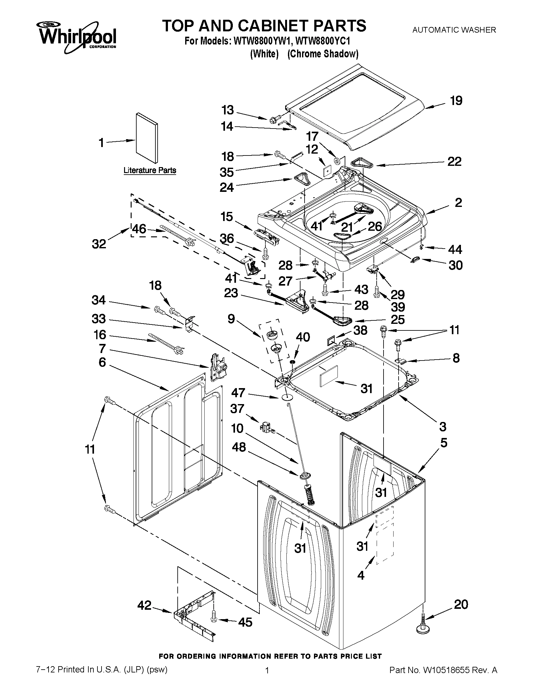 01 - TOP AND CABINET PARTS