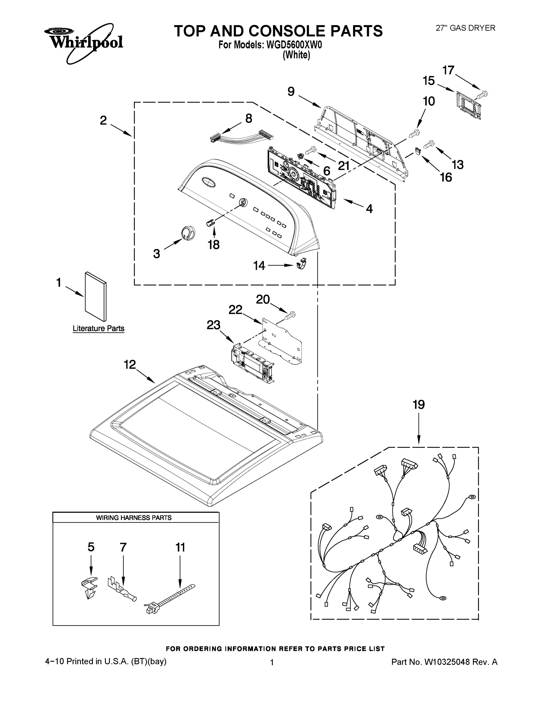 01 - TOP AND CONSOLE PARTS