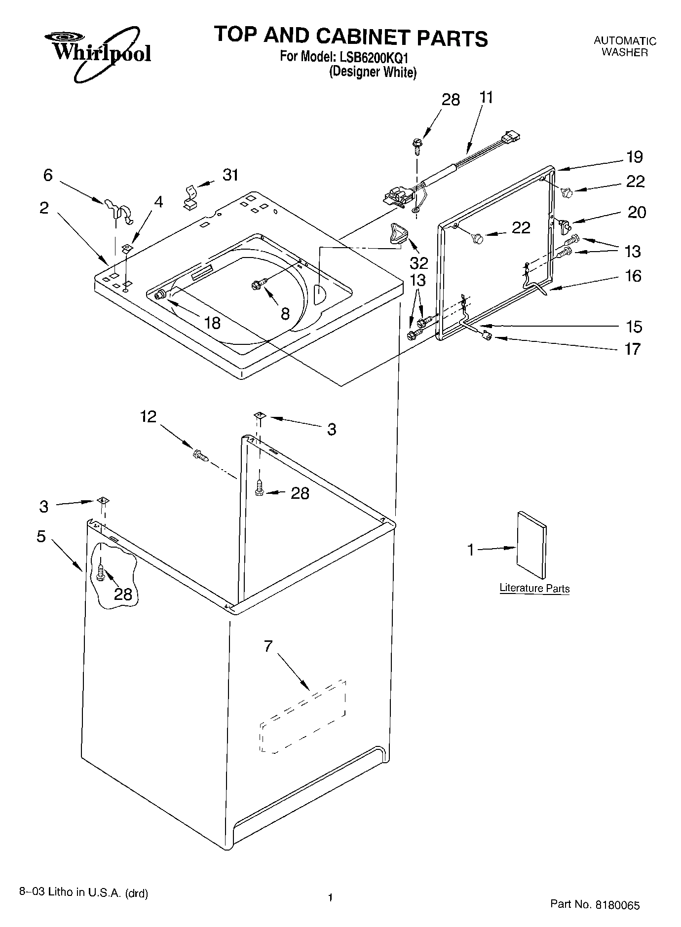 01 - TOP AND CABINET PARTS