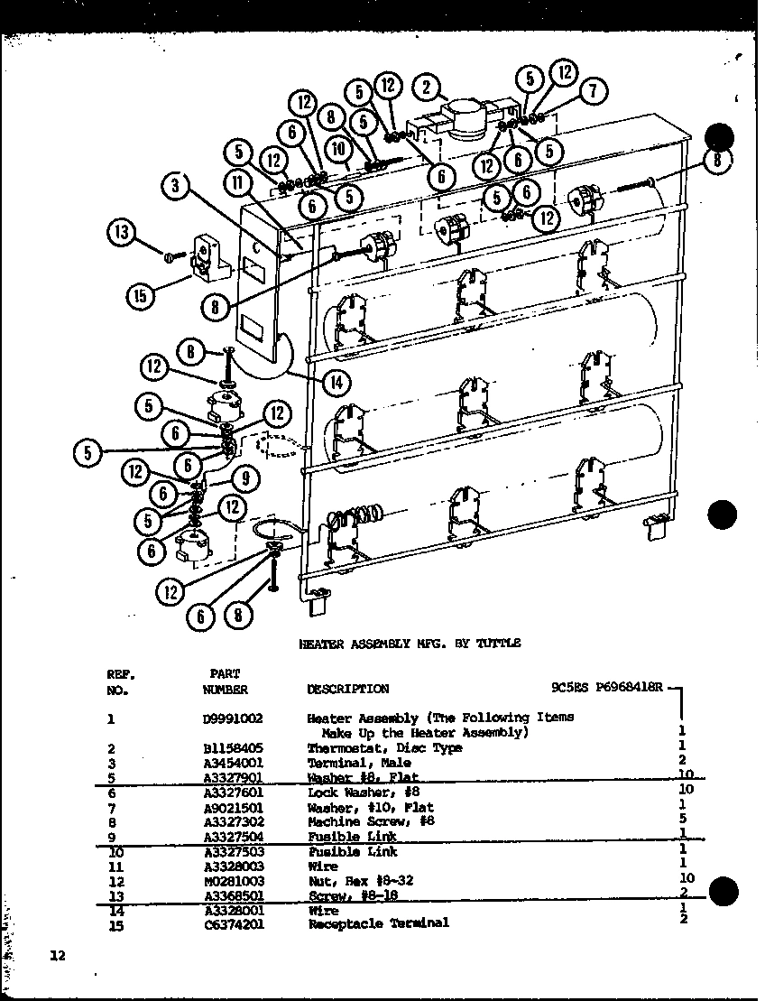 01 - HEATER ASSY MFG. BY TUTTLE