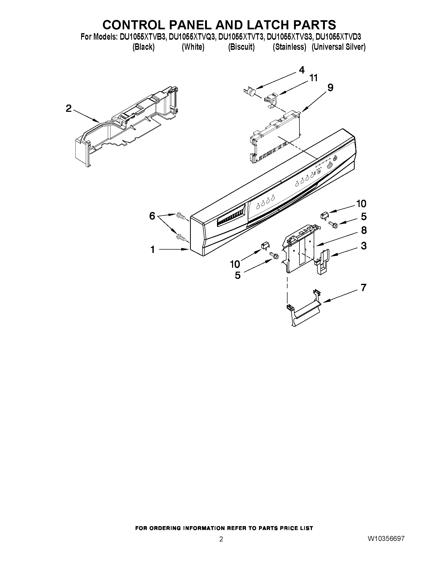 02 - CONTROL PANEL AND LATCH PARTS