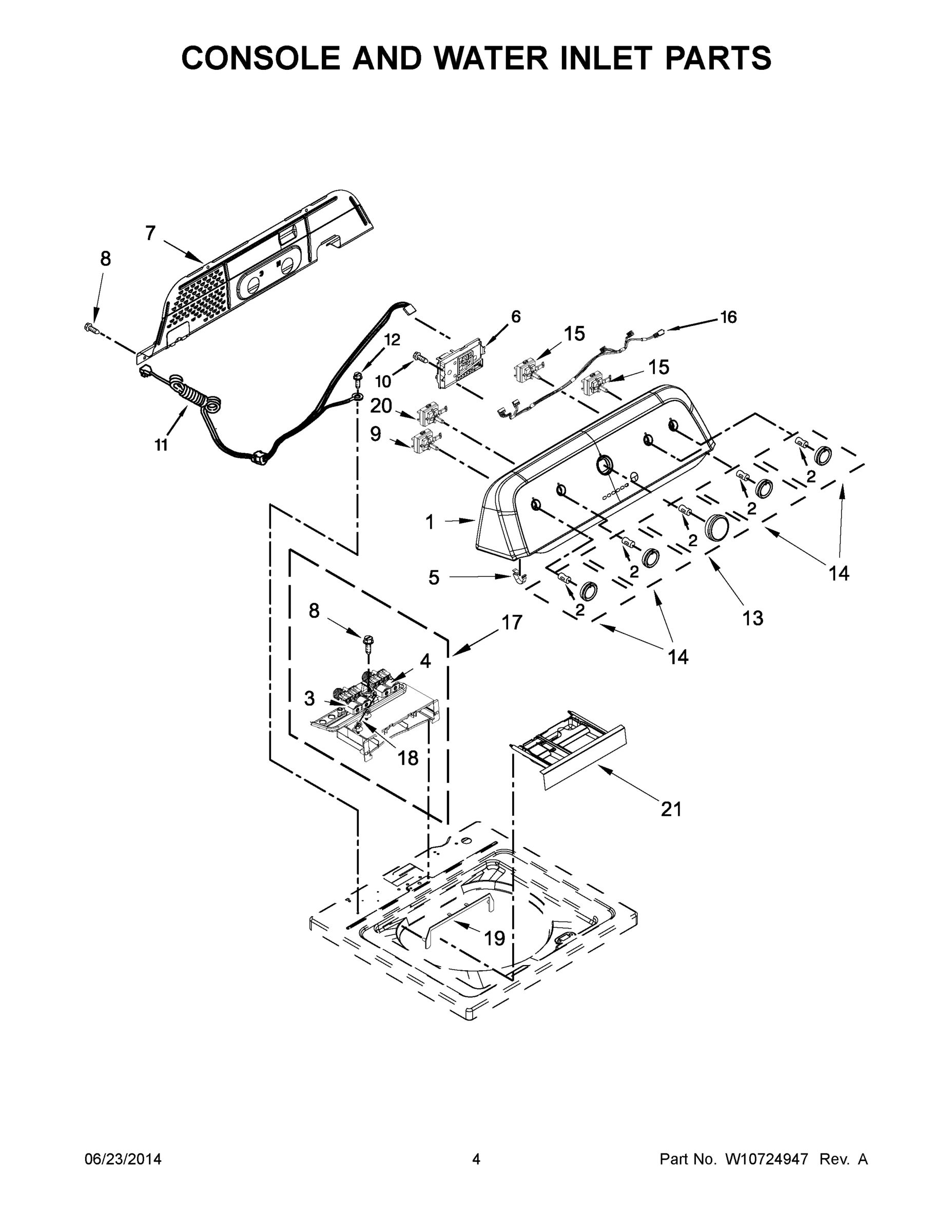 03 - CONSOLE AND WATER INLET PARTS