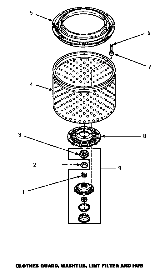 05 - CLOTHES GUARD/WASHTUB/LINT FILTER & HUB