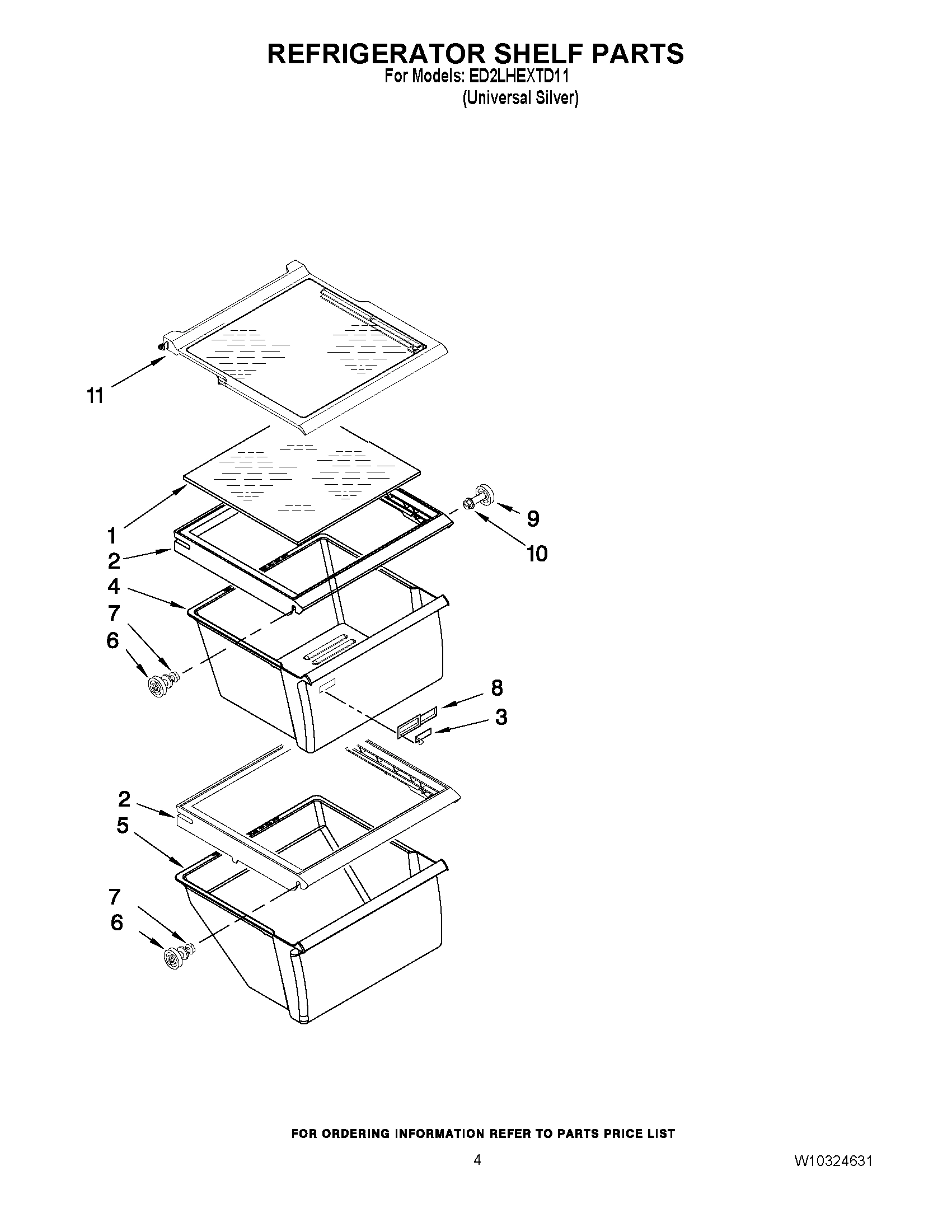 03 - REFRIGERATOR SHELF PARTS