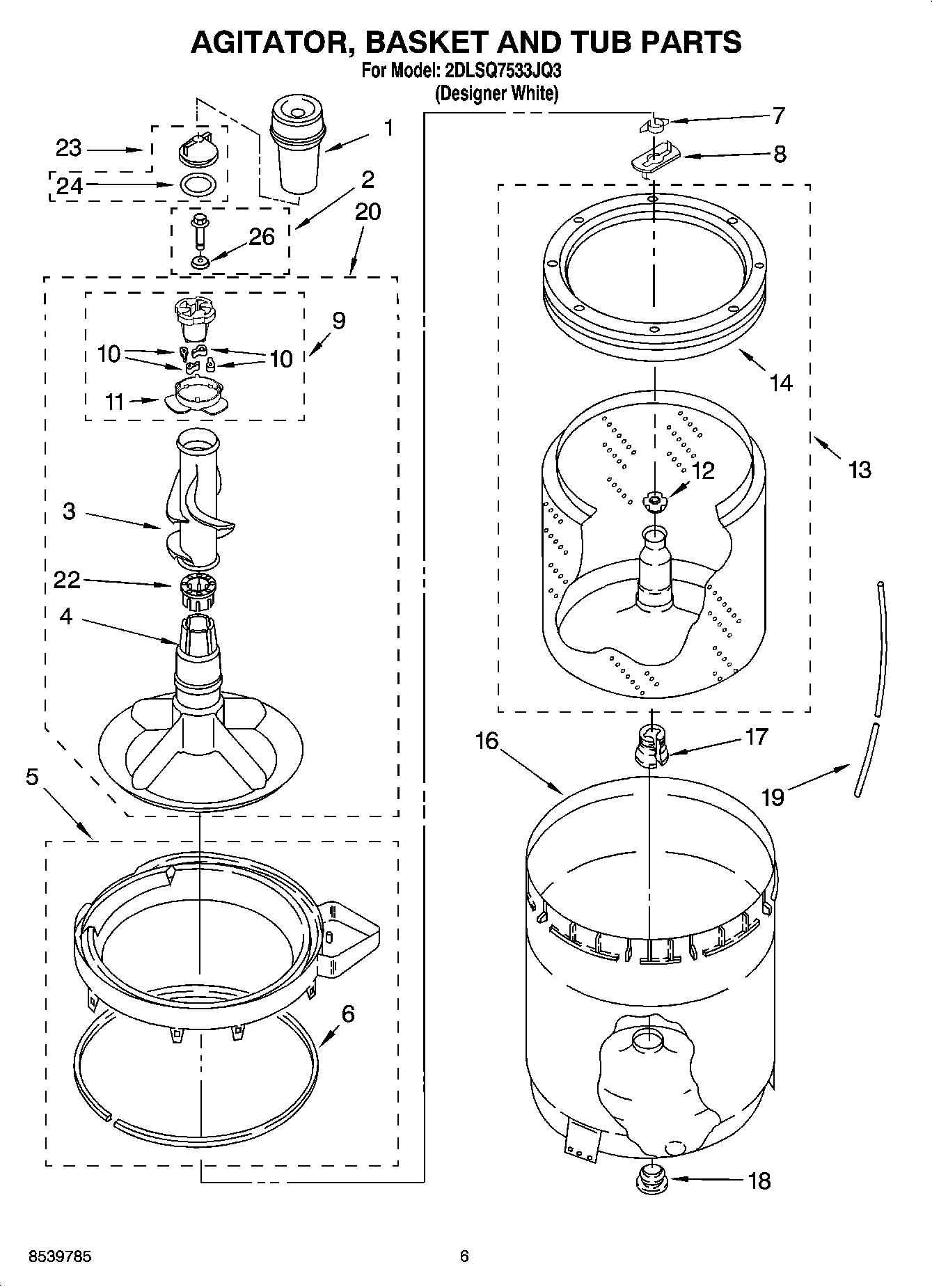 03 - AGITATOR, BASKET AND TUB PARTS