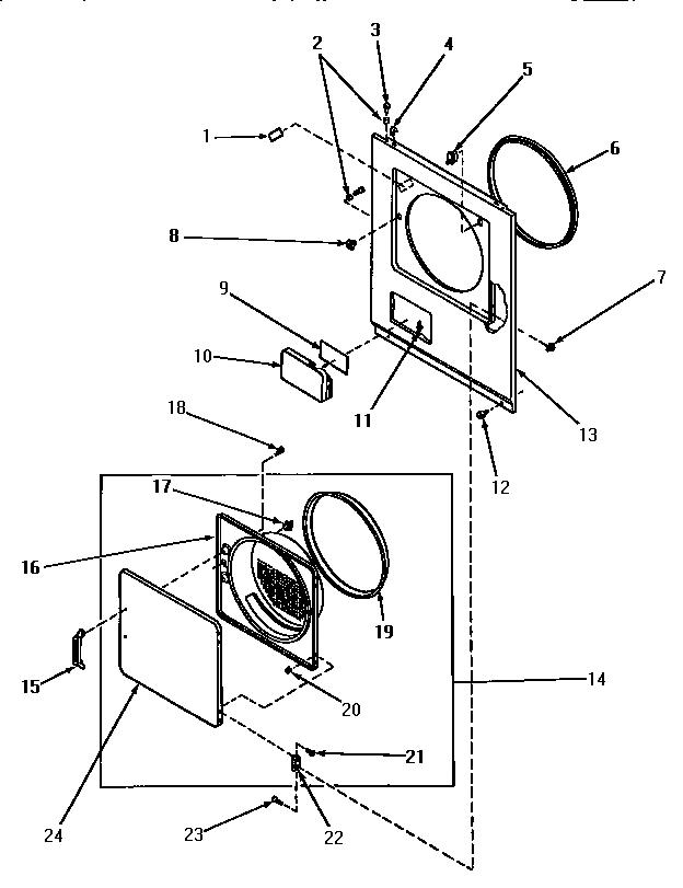 08 - LOADING DOOR, FRONT PANEL AND SEALS