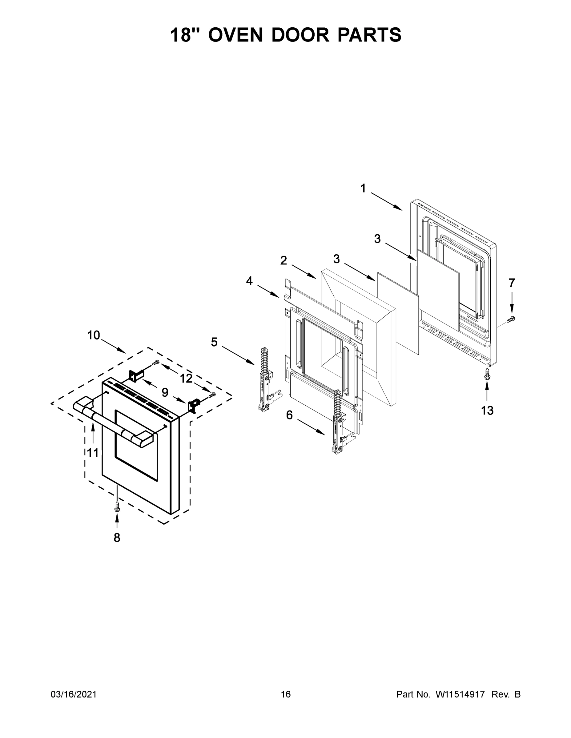 09 - 18" OVEN DOOR PARTS