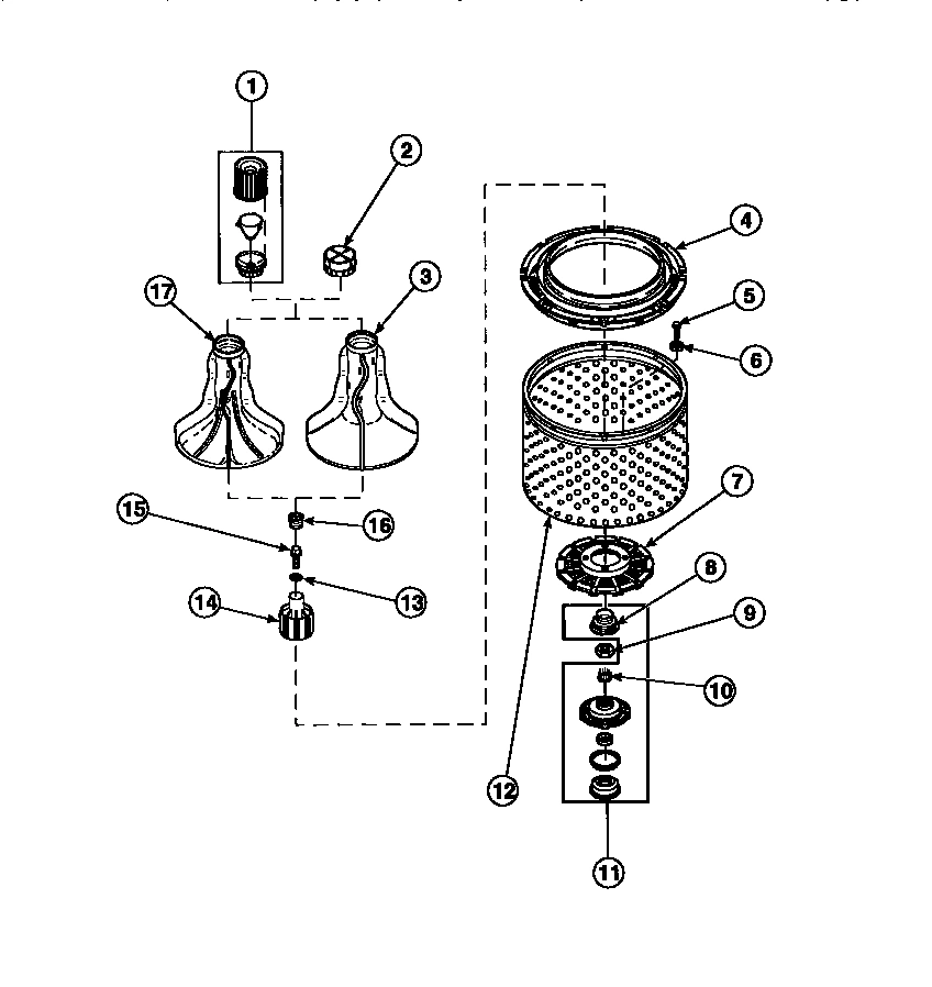 03 - AGITATOR/DRIVE BELL/SEAL KIT/TUB & HUB