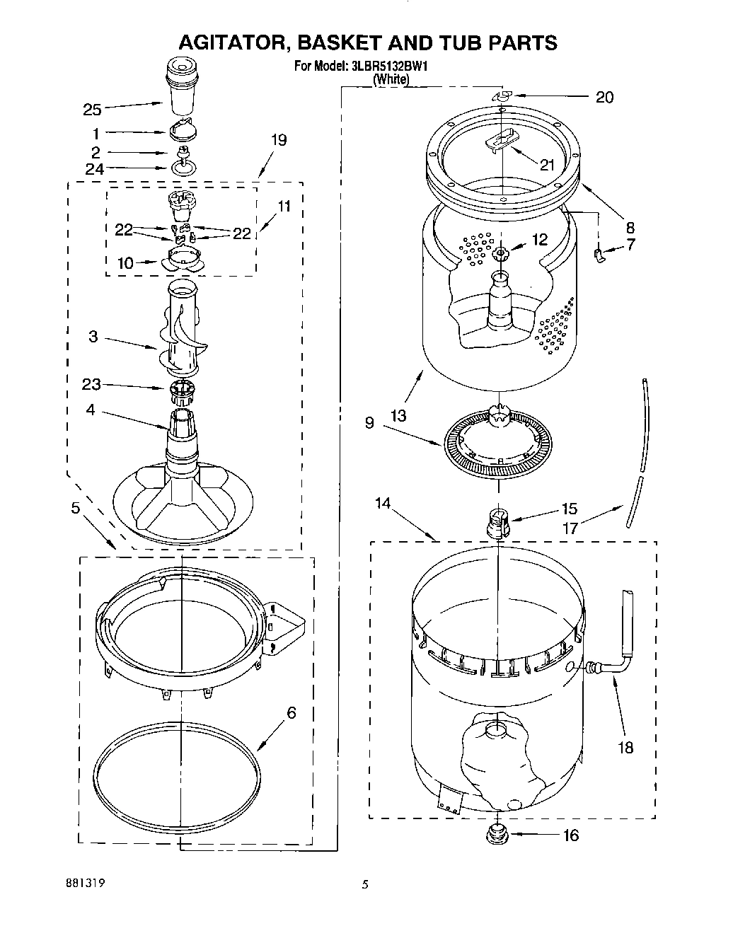 04 - AGITATOR, BASKET AND TUB