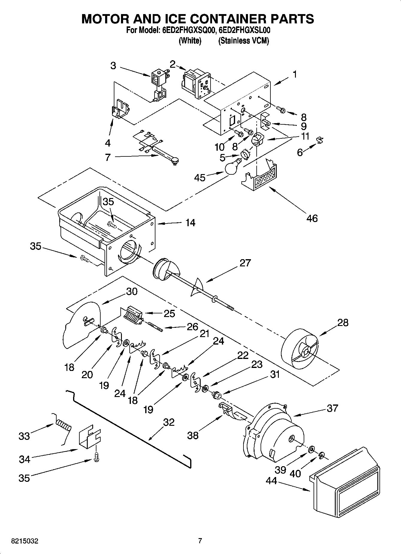 06 - MOTOR AND ICE CONTAINER PARTS
