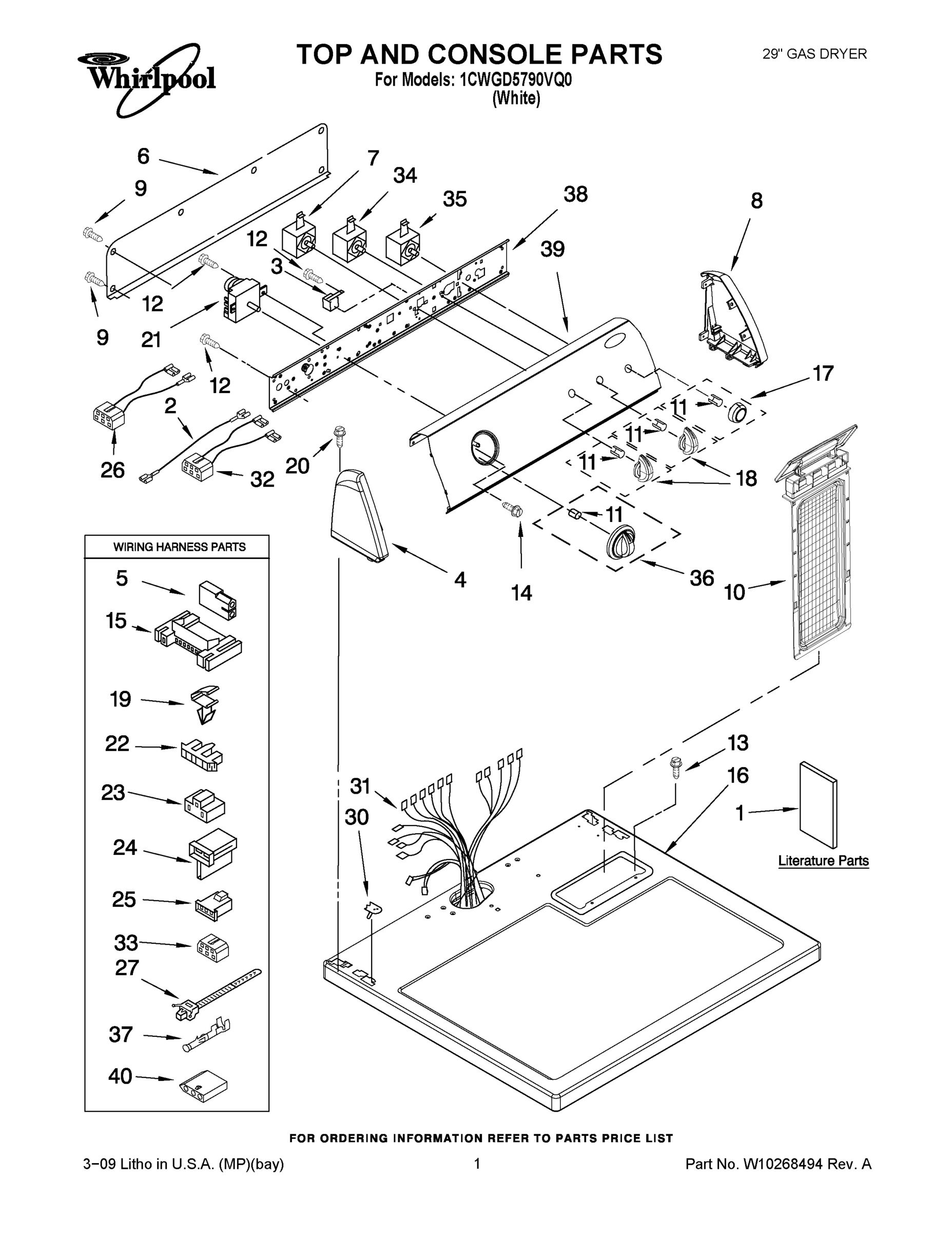 01 - TOP AND CONSOLE PARTS