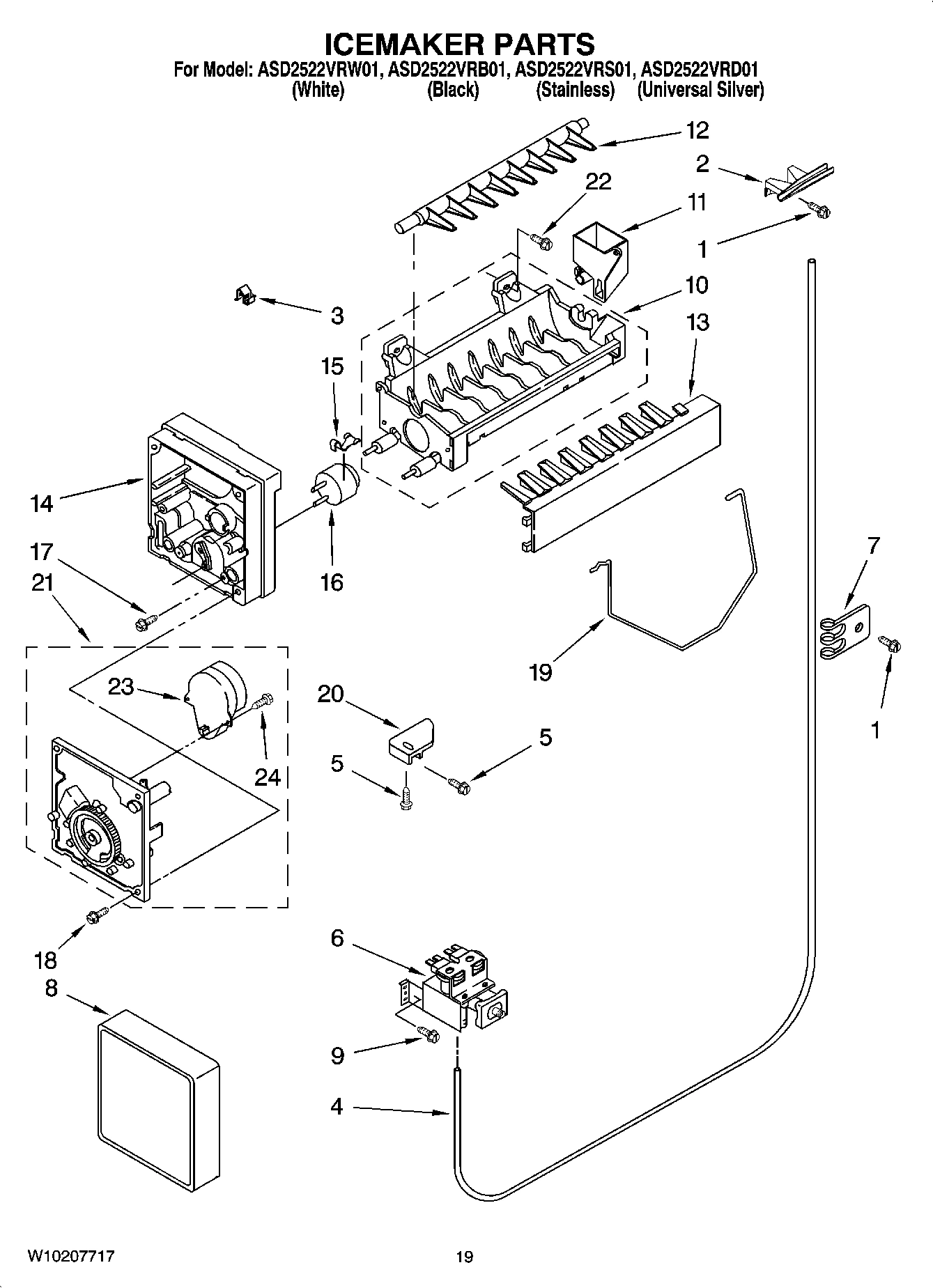 12 - ICEMAKER PARTS, OPTIONAL PARTS (NOT INCLUDED)