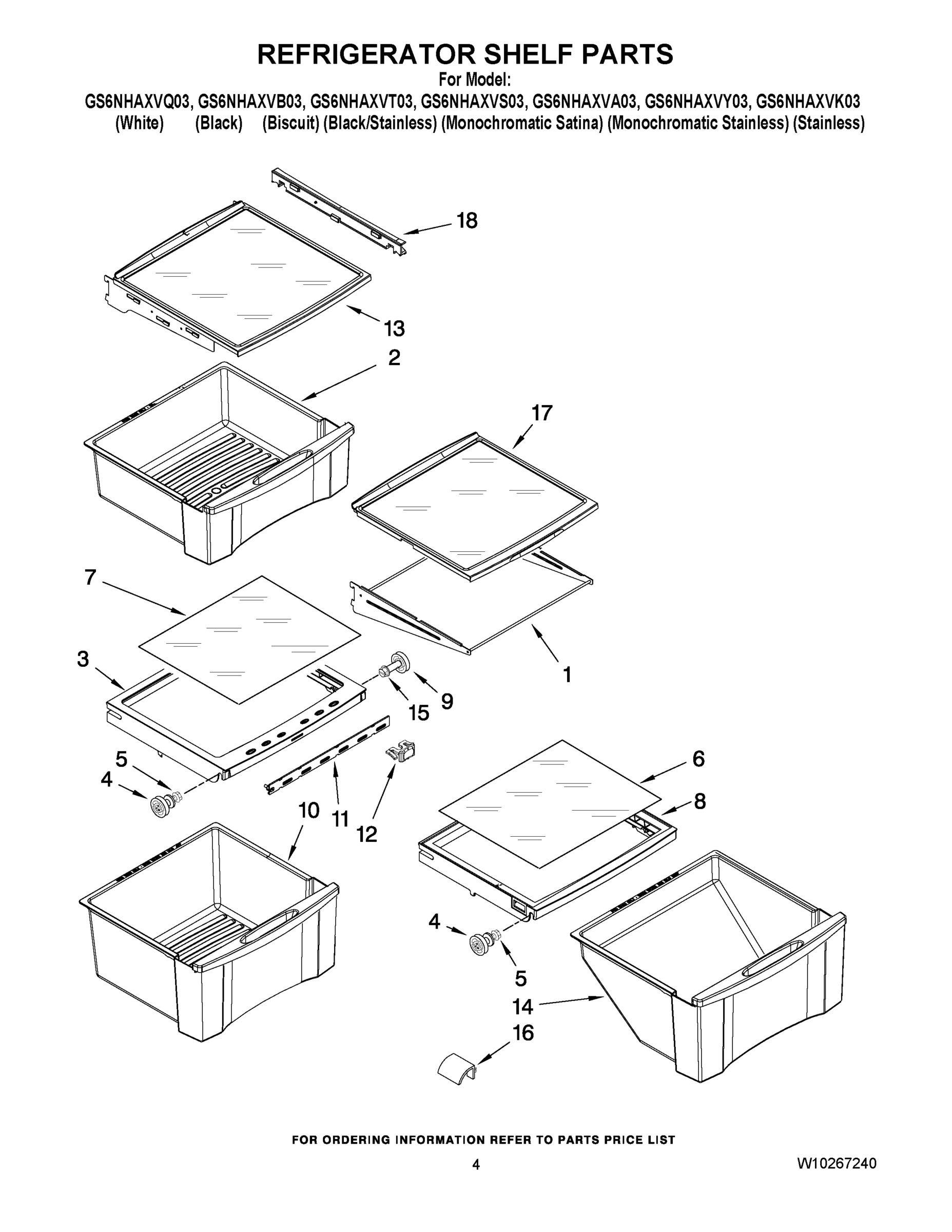 03 - REFRIGERATOR SHELF PARTS