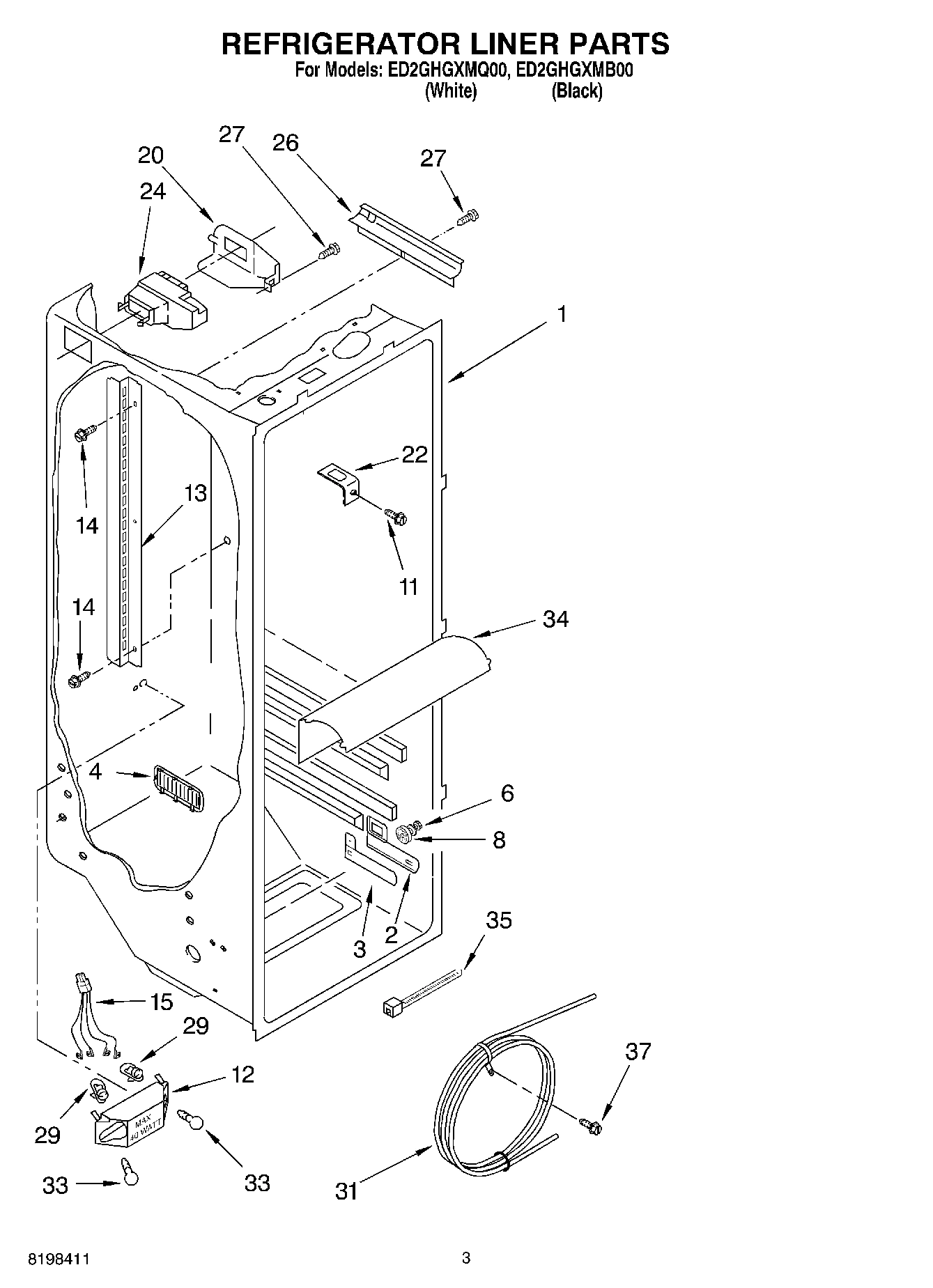 02 - REFRIGERATOR LINER PARTS