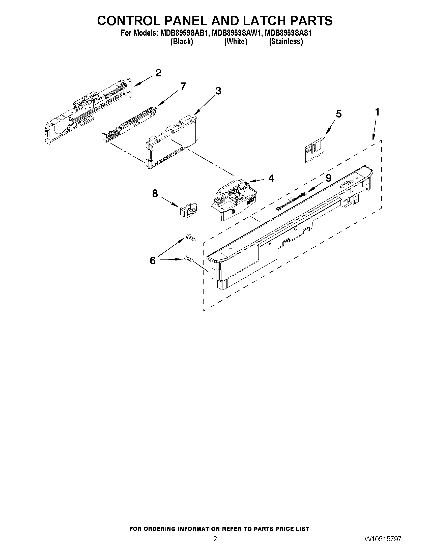 02 - CONTROL PANEL AND LATCH PARTS