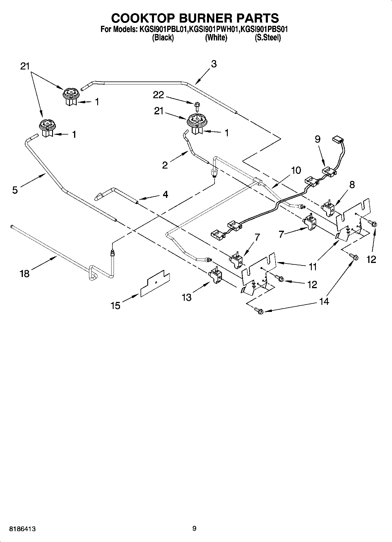 06 - COOKTOP BURNER PARTS