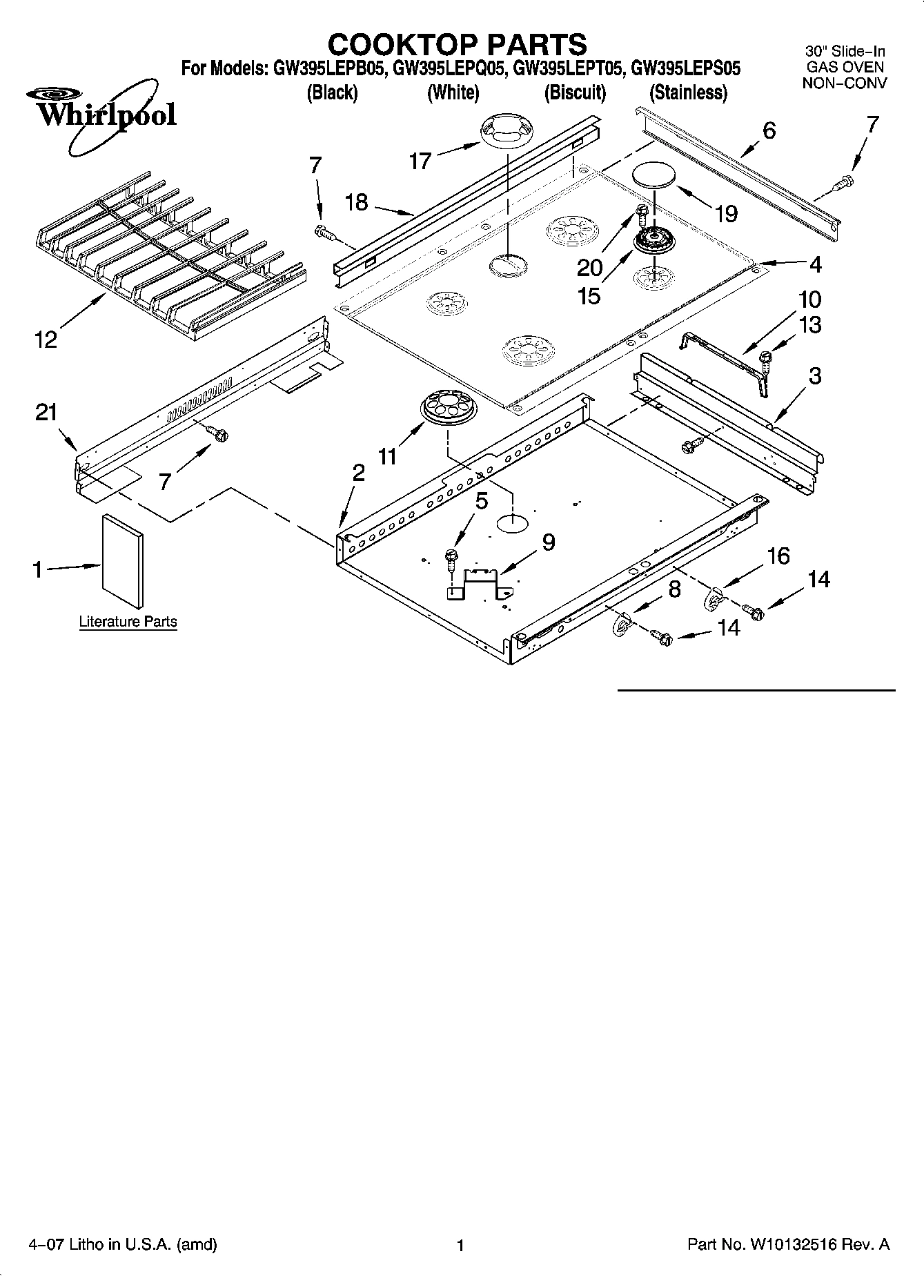 01 - COOKTOP PARTS