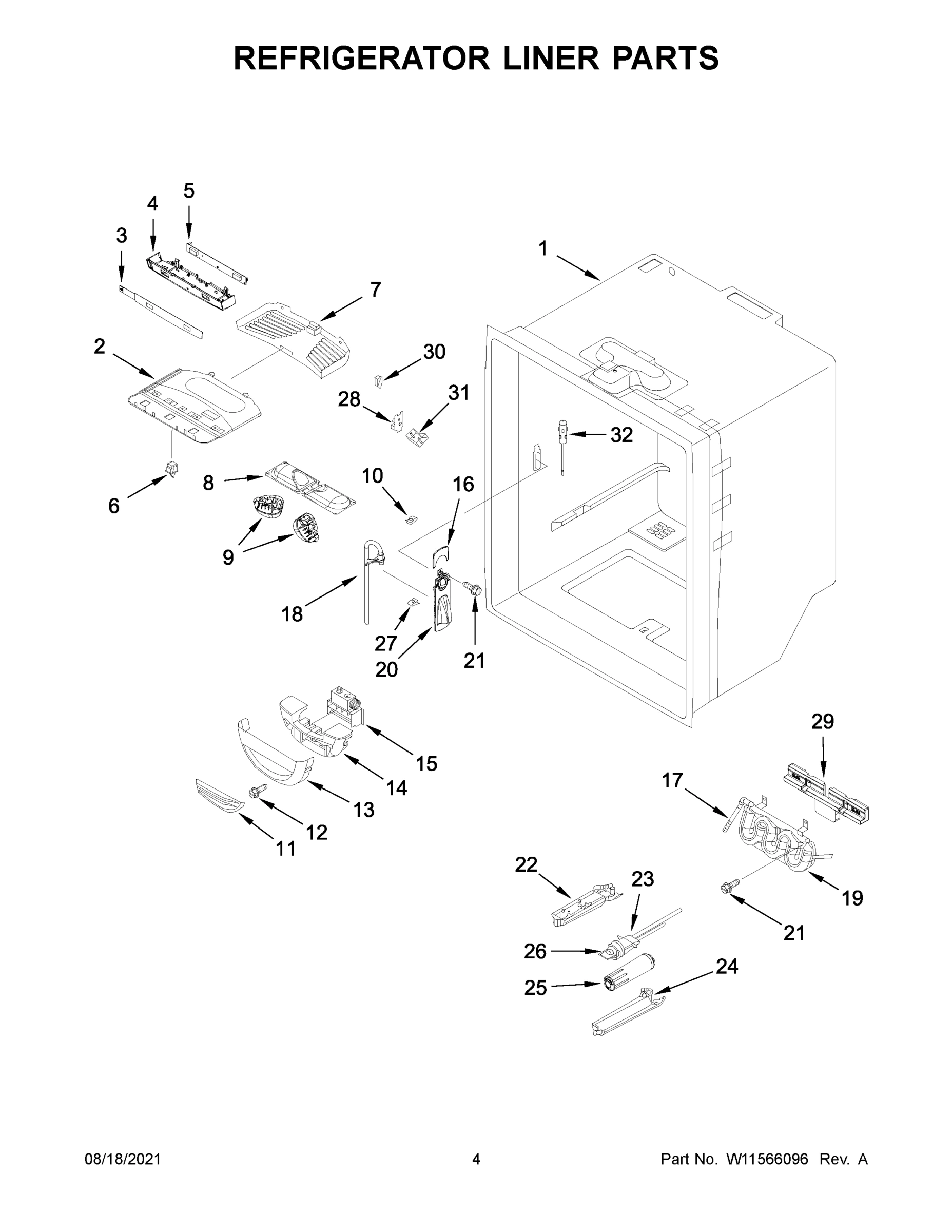 03 - REFRIGERATOR LINER PARTS