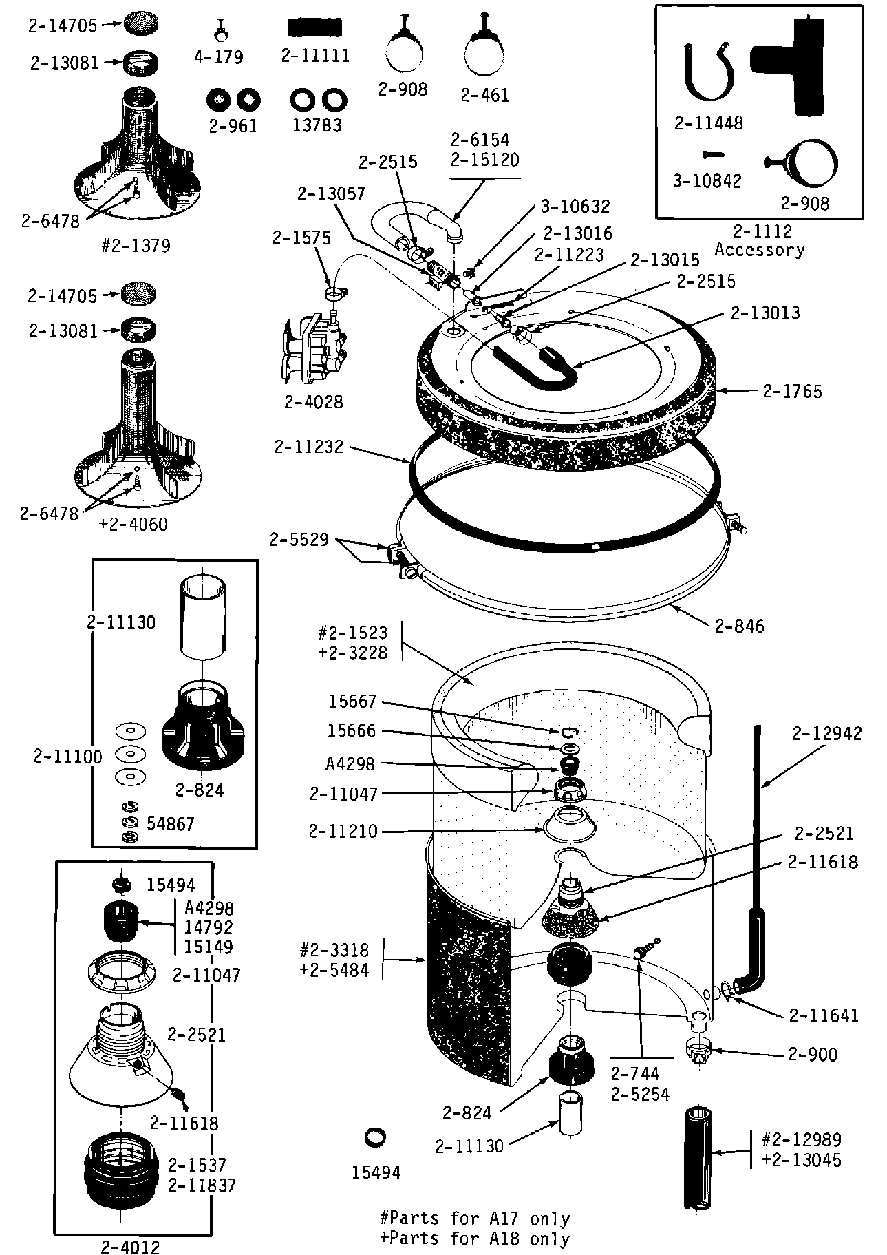 06 - TUB, AGITATOR, MTG. STEM, HOSES & CLAMPS