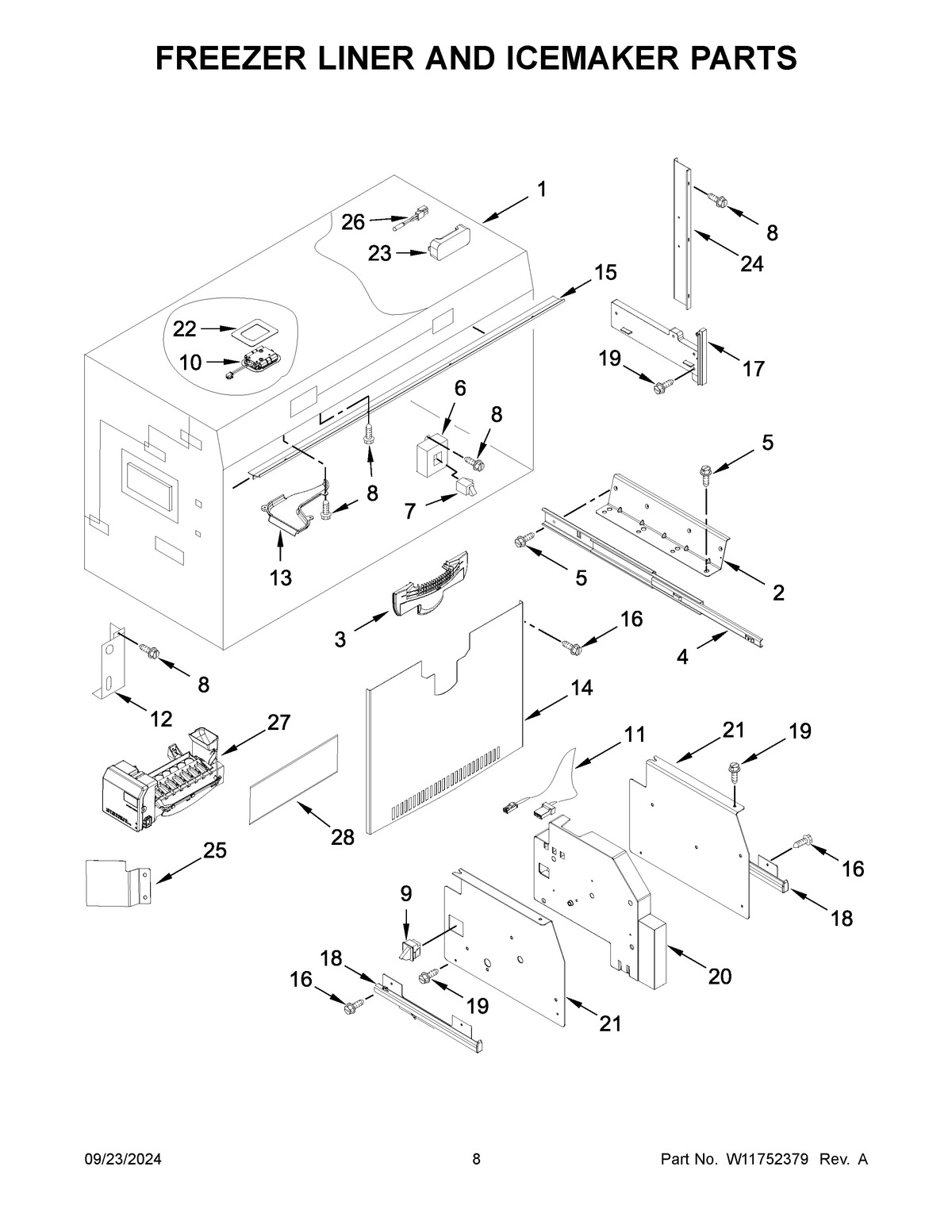 05 - FREEZER LINER AND ICEMAKER PARTS