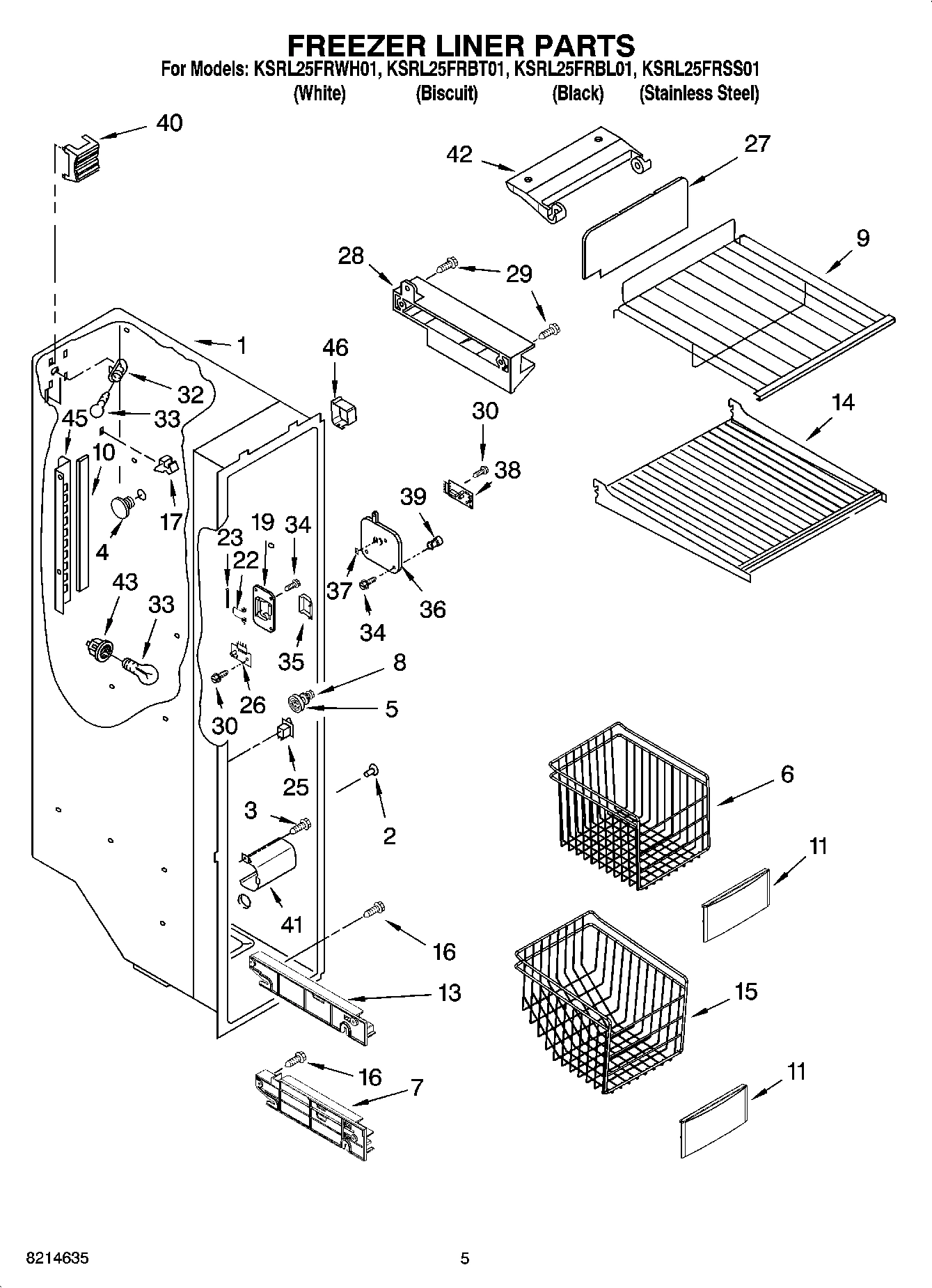 04 - FREEZER LINER PARTS