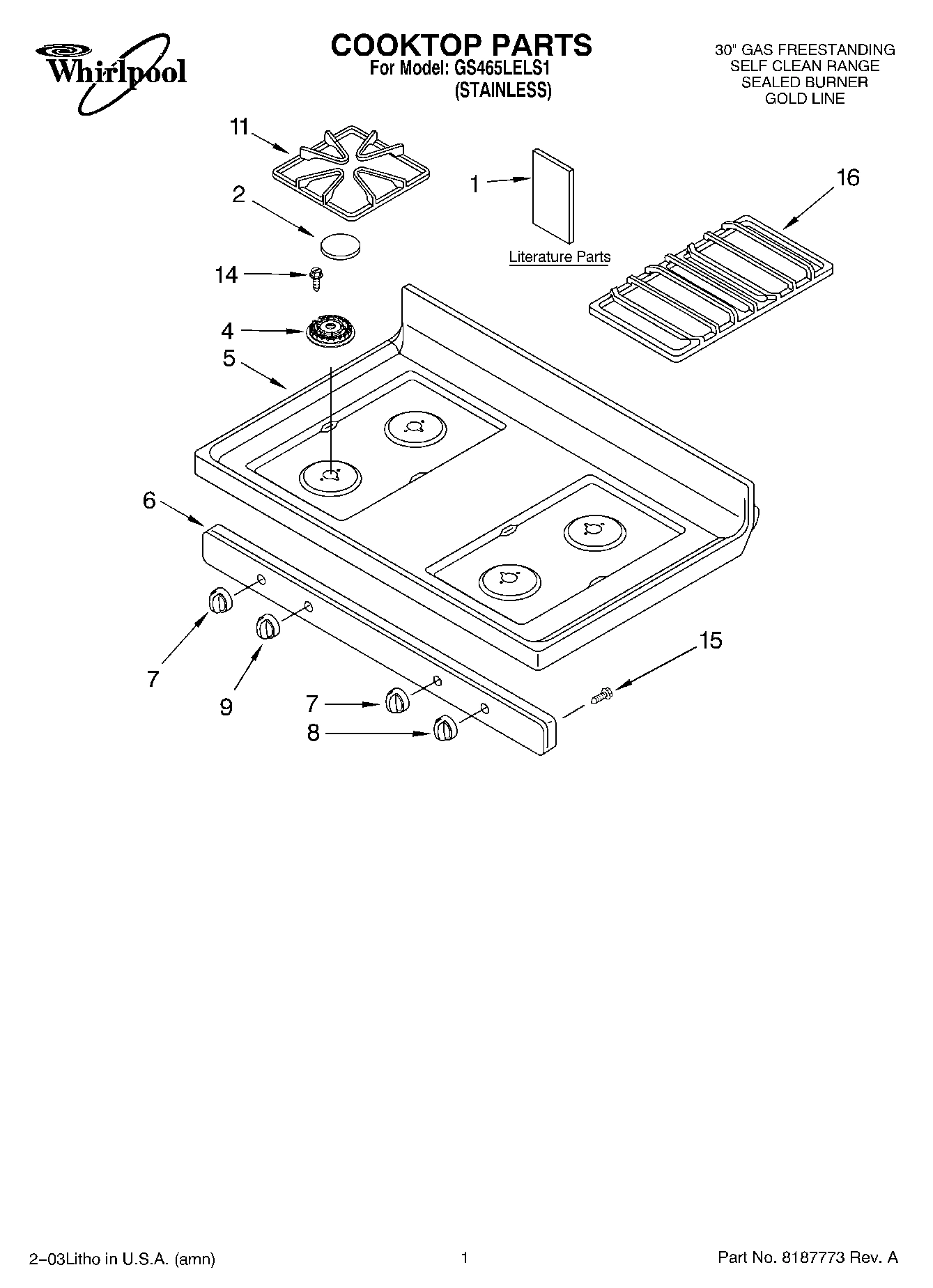01 - COOKTOP PARTS